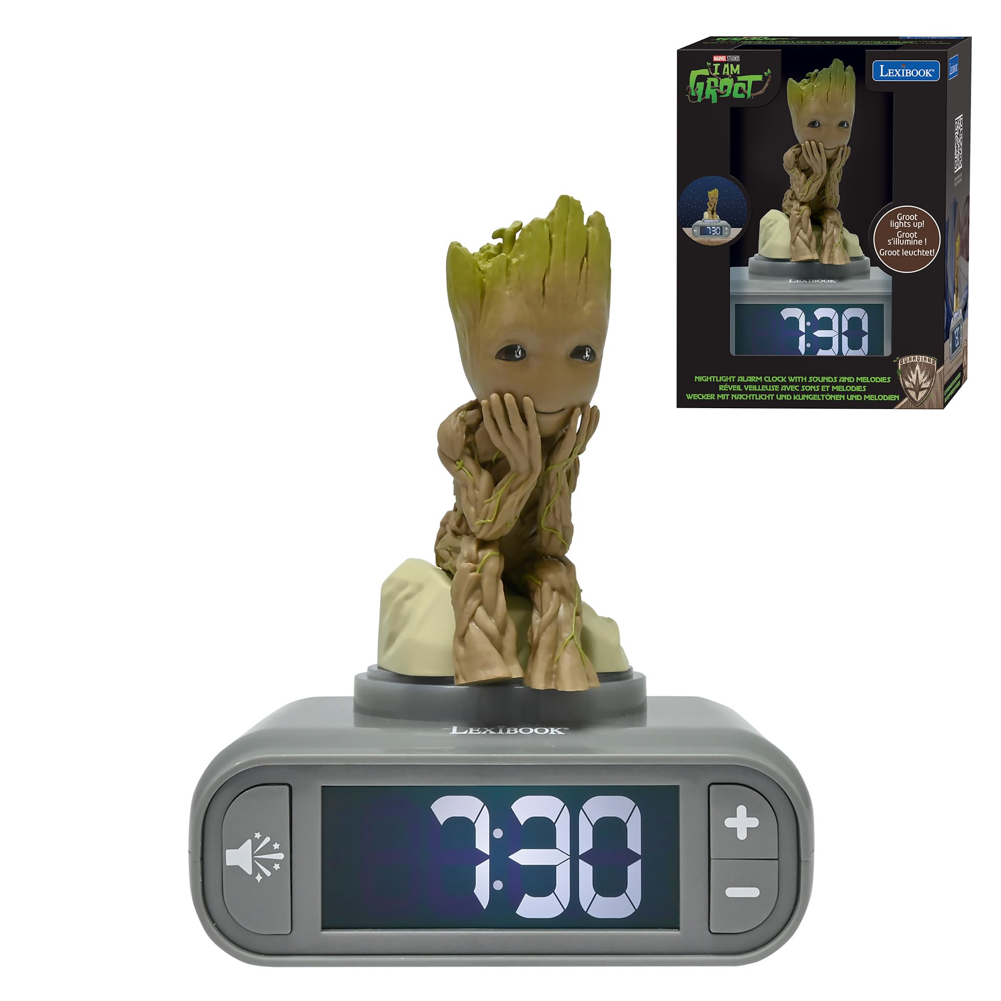 LEXIBOOK Marvel Guardians of the Galaxy Groot Nightlight Alarm Clock 7