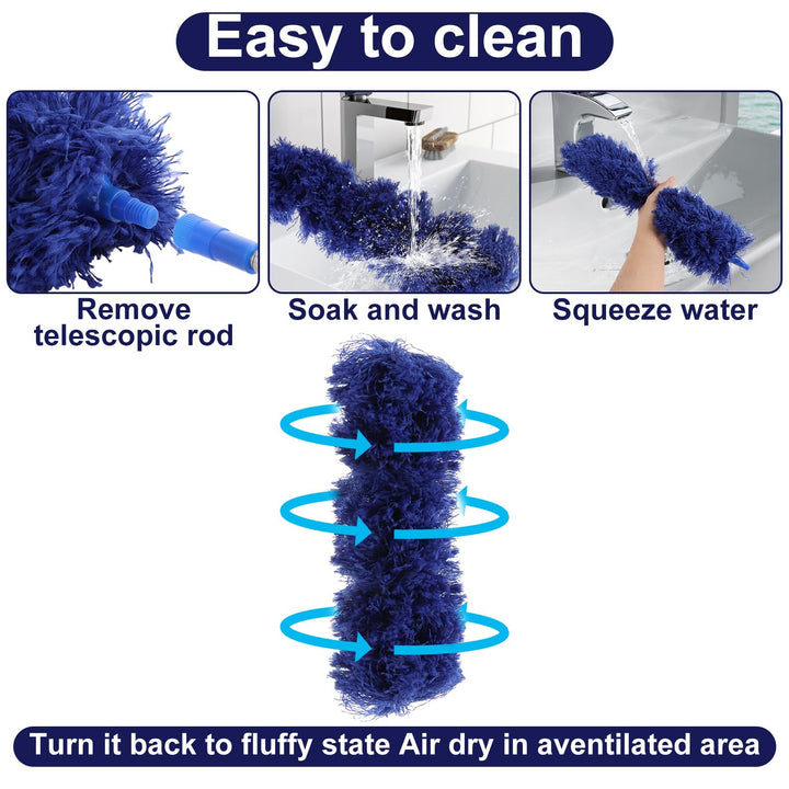 ASelected - Extendable Microfiber Duster with 108" Telescoping Pole