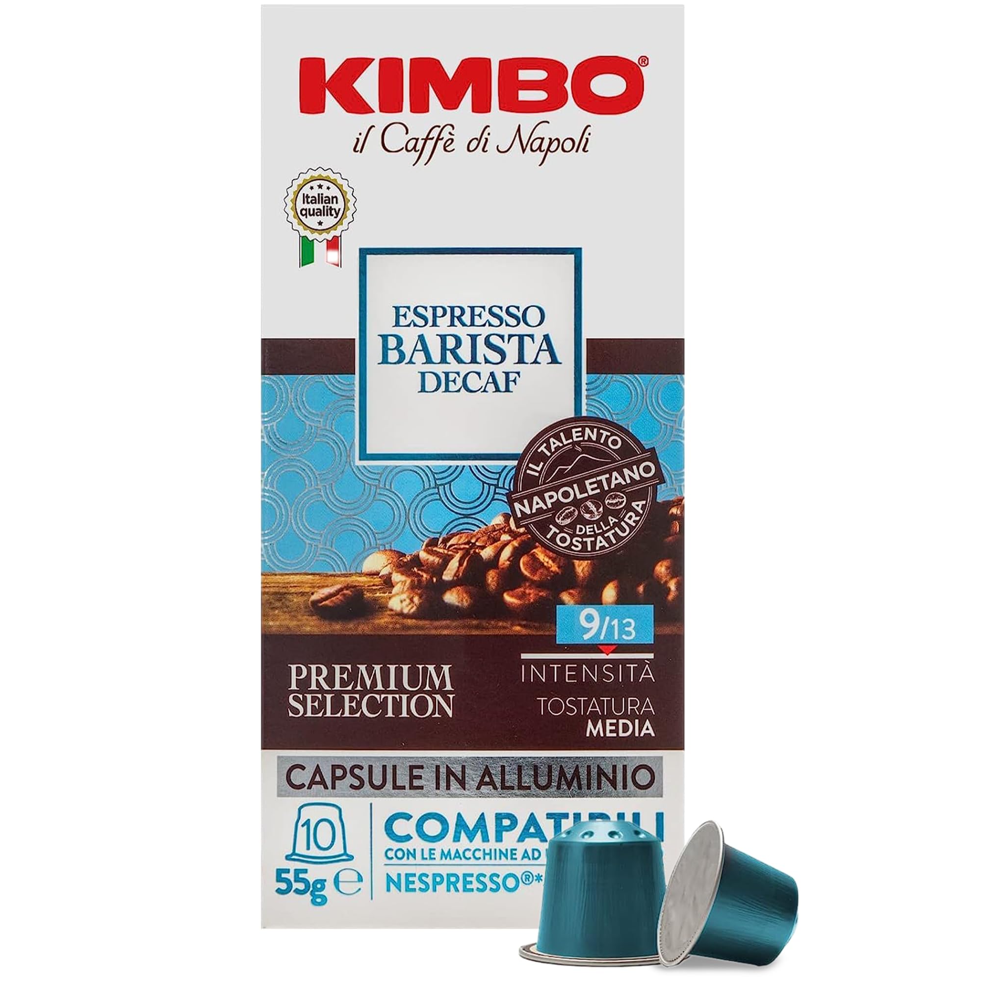 Kimbo Coffee Espresso Barista Decaf Capsules - Nespresso Compatible | Intensity 9/13 | 10 Count