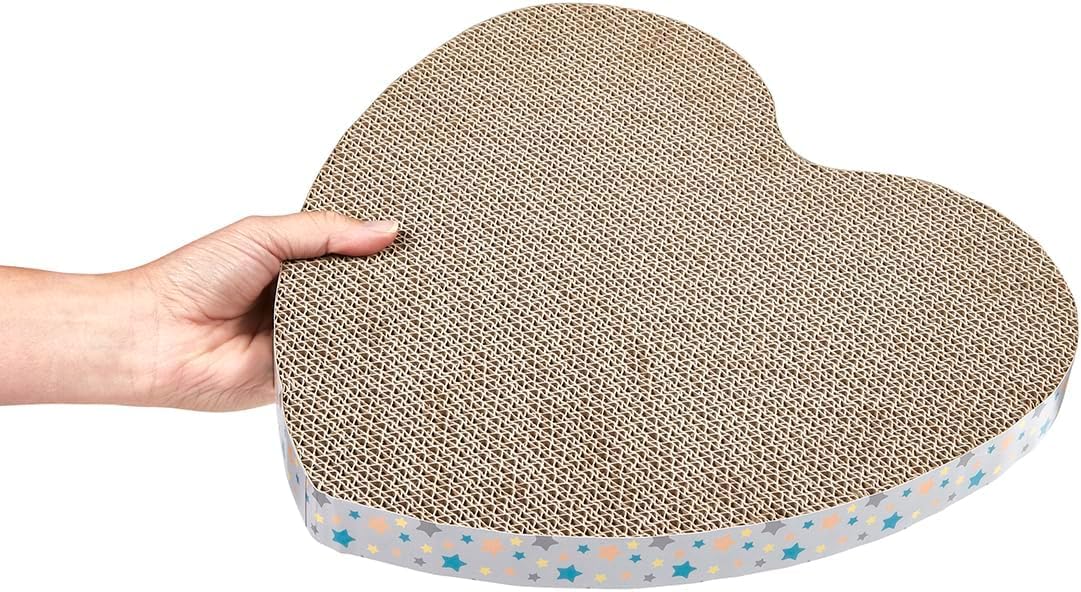 Petface Cardboard Heart Cat Scratcher - Durable & Catnip Infused | 330x330mm 3