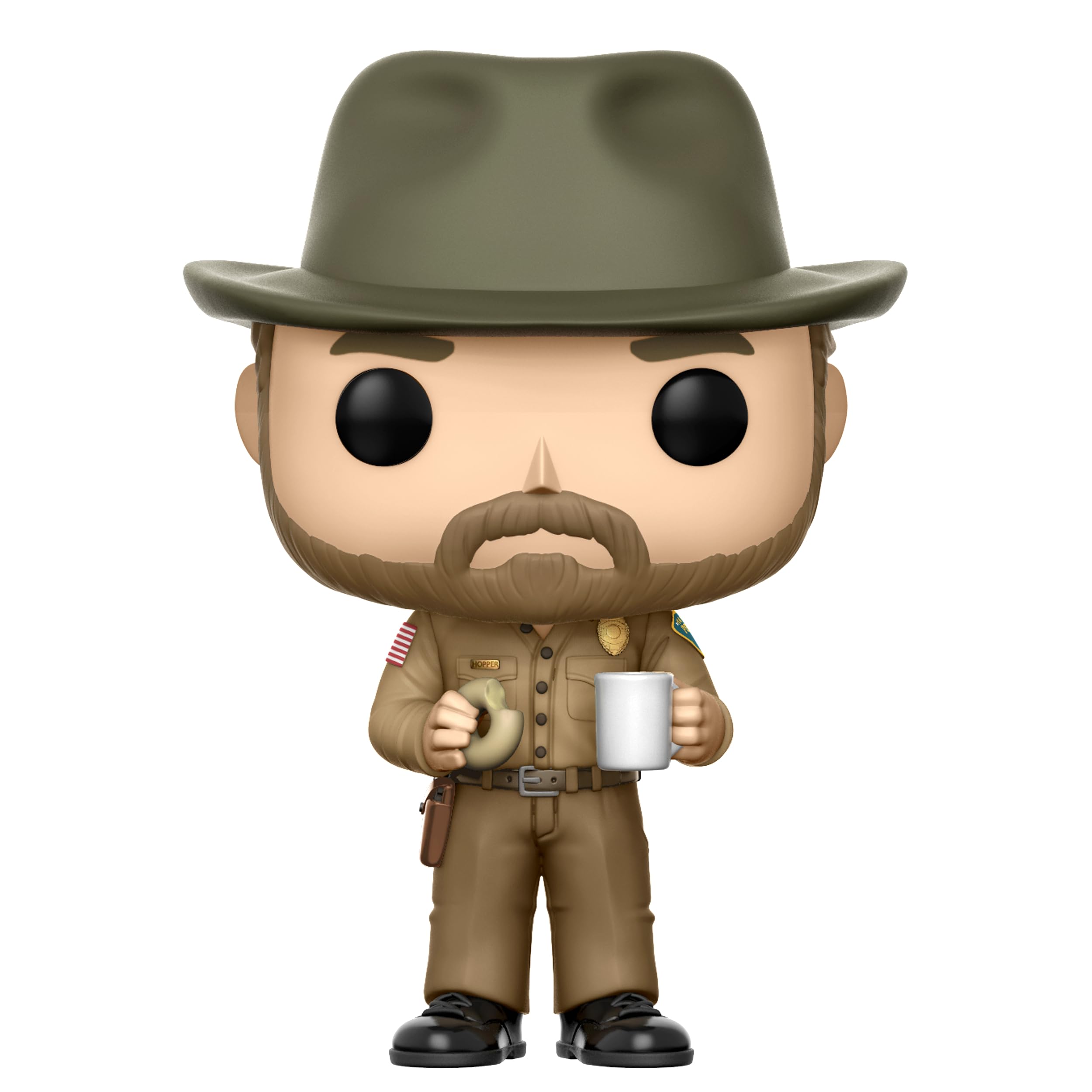 Funko Pop! Television: Stranger Things - Jim Hopper with Donut Vinyl Figure (14425) 2