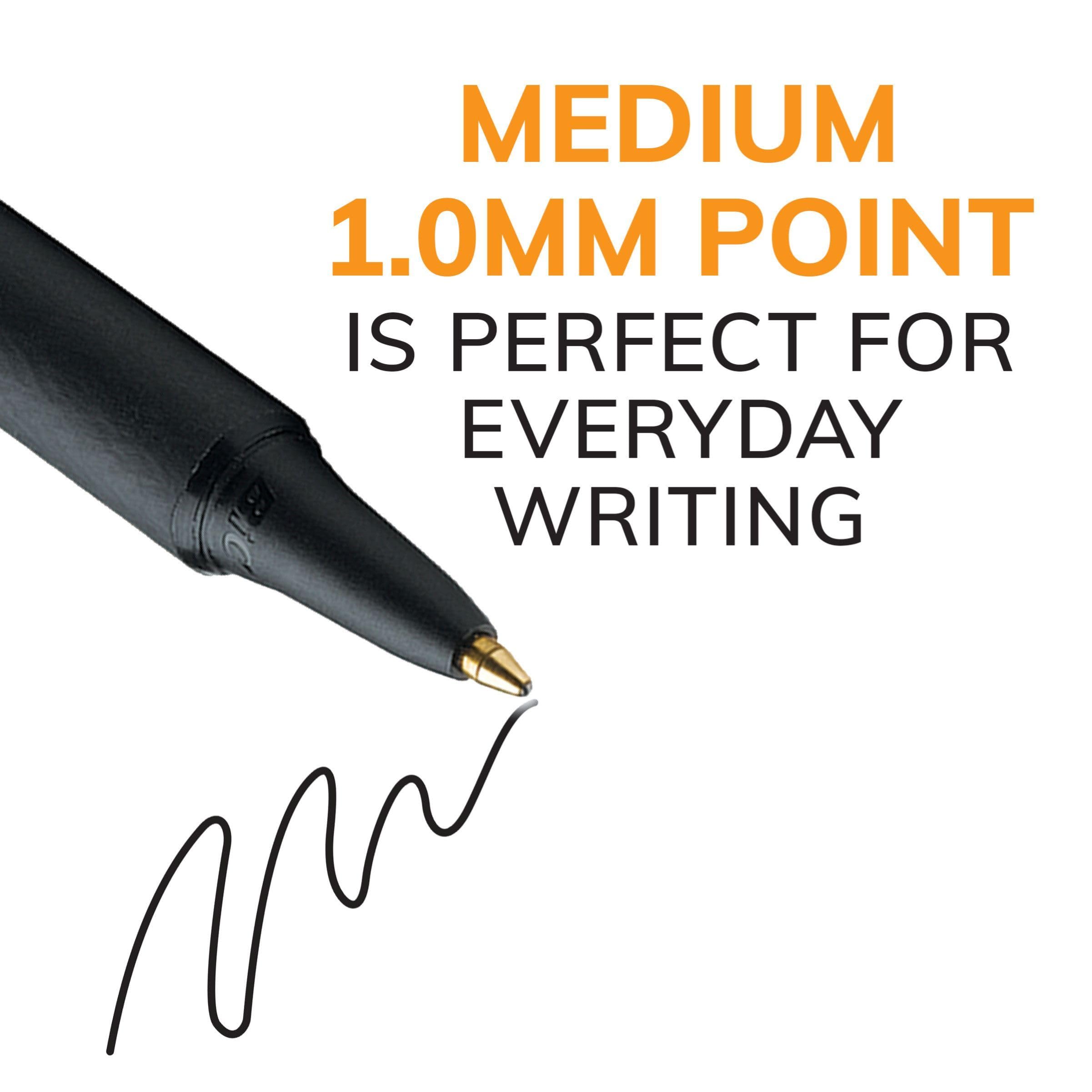 BIC Soft Feel Retractable Ballpoint Pens - Black Ink, Medium 1.0mm Point, Comfort Grip, 12 Pack 3