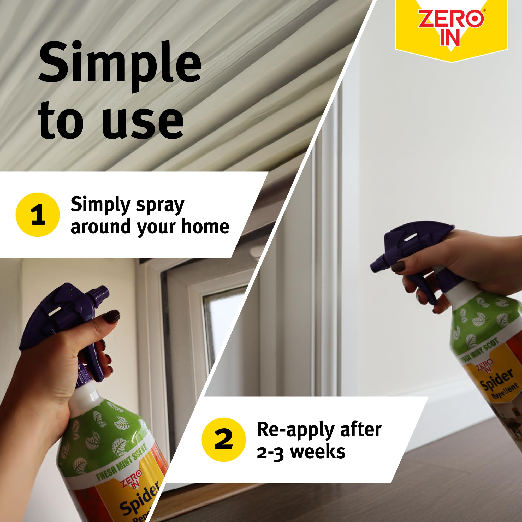 Zero In Spider Repellent - Indoor Peppermint Oil Spray | Non-Toxic | 1L Ready-to-Use 6