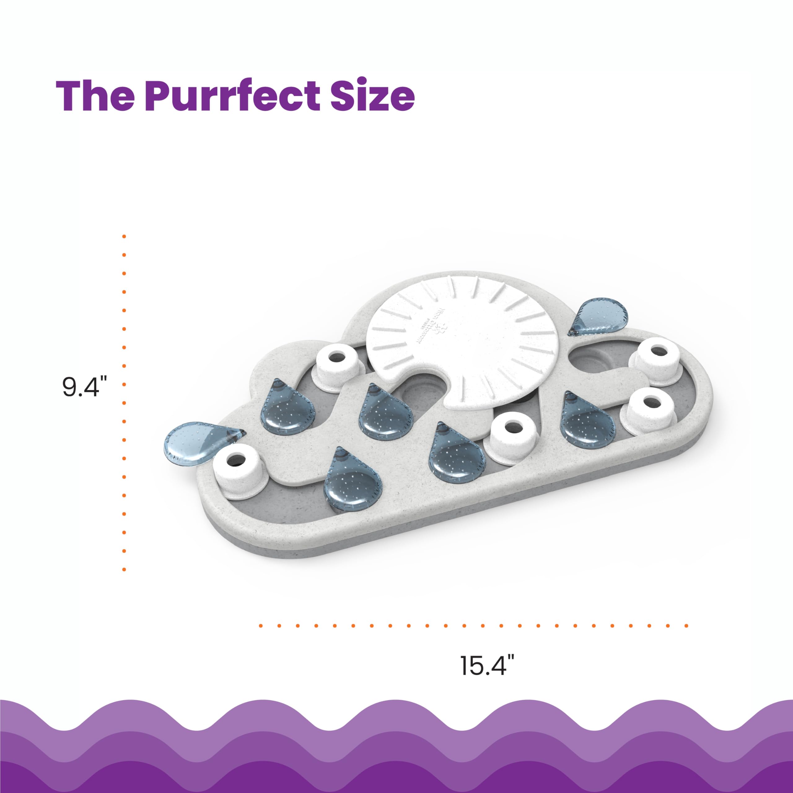 Catstages Nina Ottosson Rainy Day Puzzle Treat Dispenser for Cats | Wood Plastic Composite | Intermediate Level 5