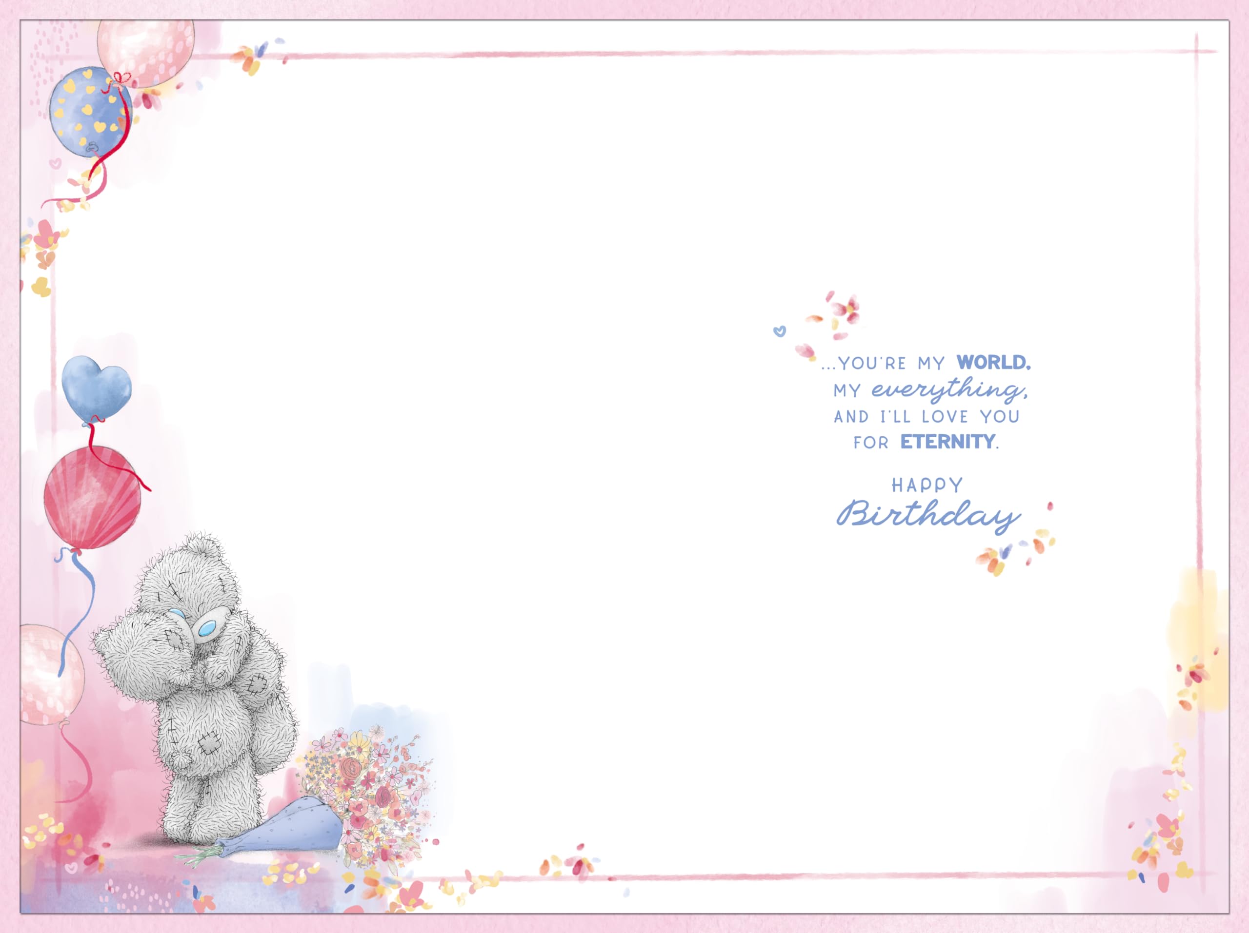 Me To You Tatty Teddy Lovely Wife Bear with Flowers Luxury Gold Foil Birthday Card | 6 x 9 Inches
