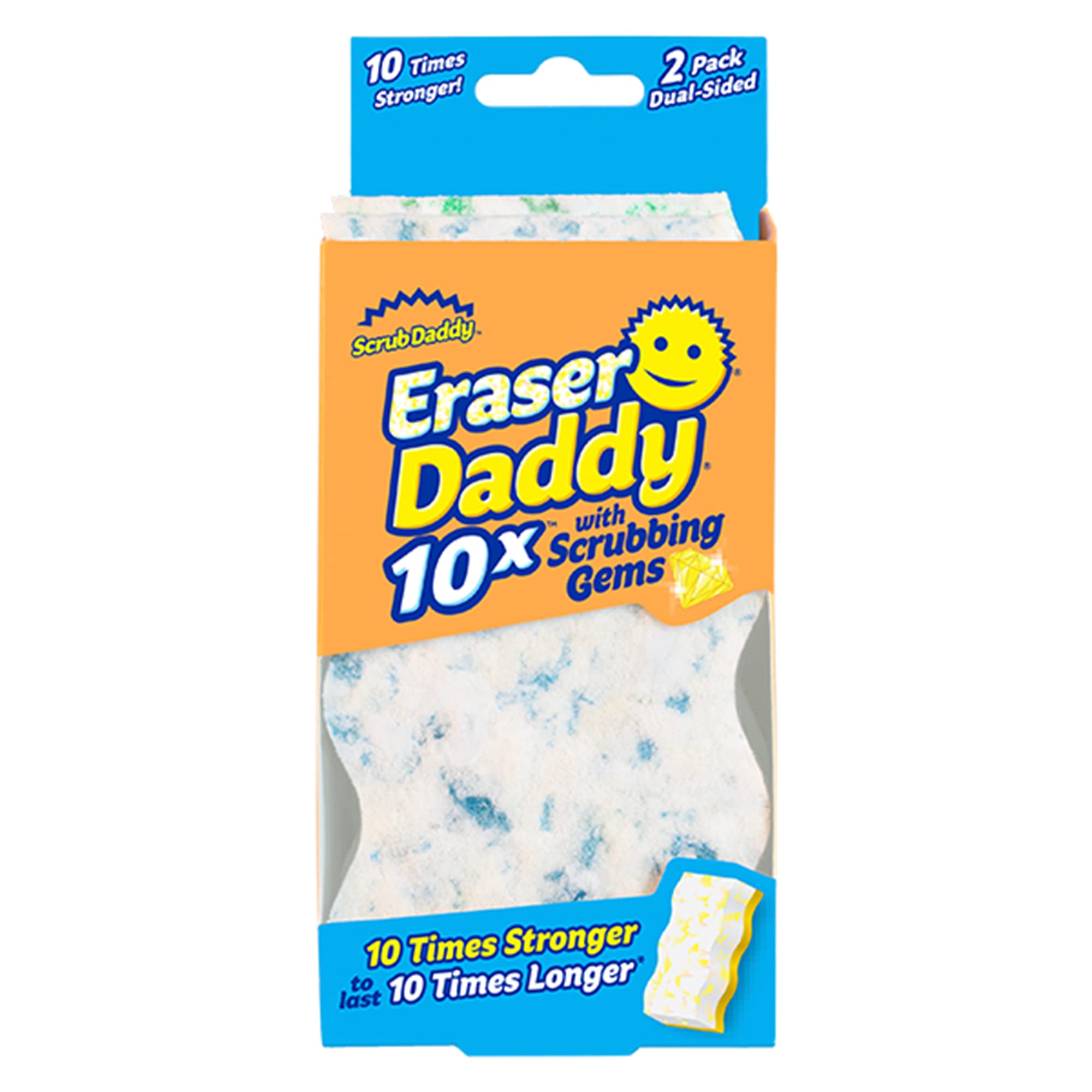 Scrub Daddy Eraser Daddy 10x Magic Sponge Erasers - 2 Pack, Dual Sided, Water Activated 1