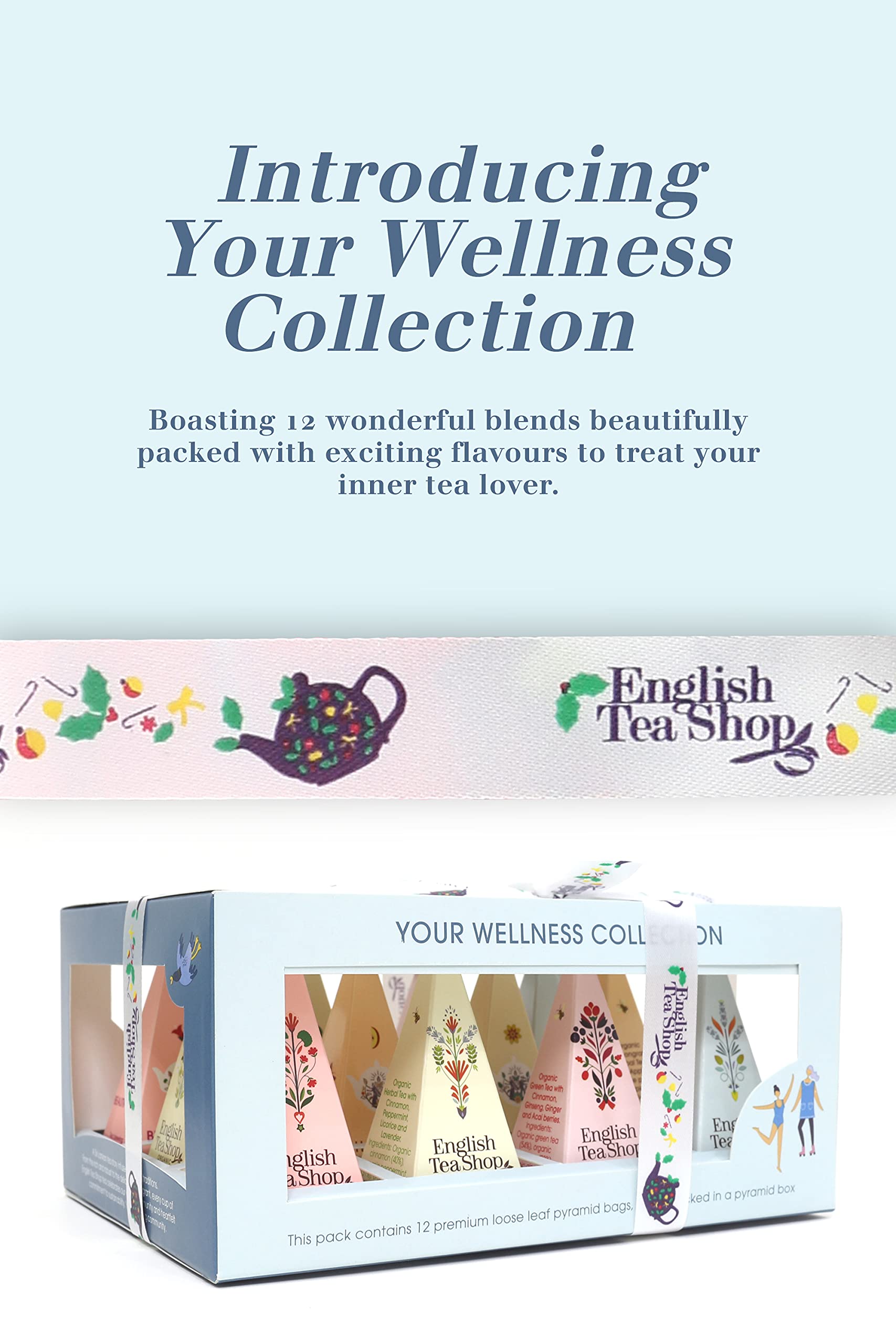 English Tea Shop Organic Wellness Tea Collection Prism - 12 Pyramid Tea Bags, 6 Flavours 10