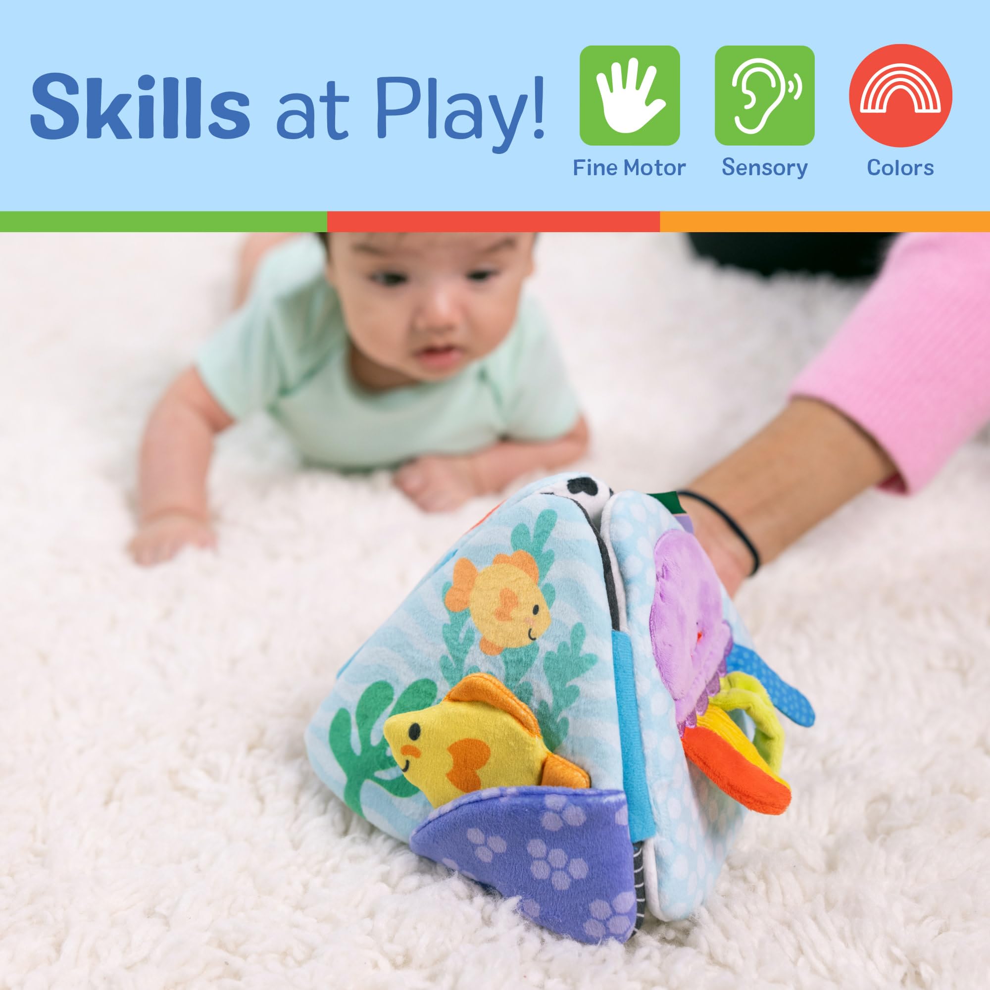 Melissa & Doug Ocean Tummy Time Triangle Baby Toy - Soft Sensory Play, Ages 0-6 Months 5