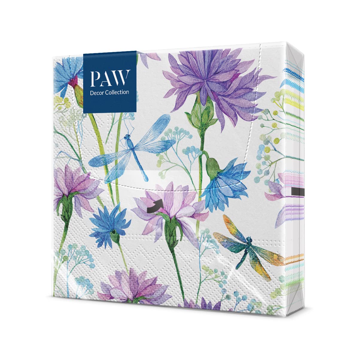 PAW Decor Collection 3-Ply Napkins - Flower With Dragonfly Design | 33 x 33 cm | 20 Count 1