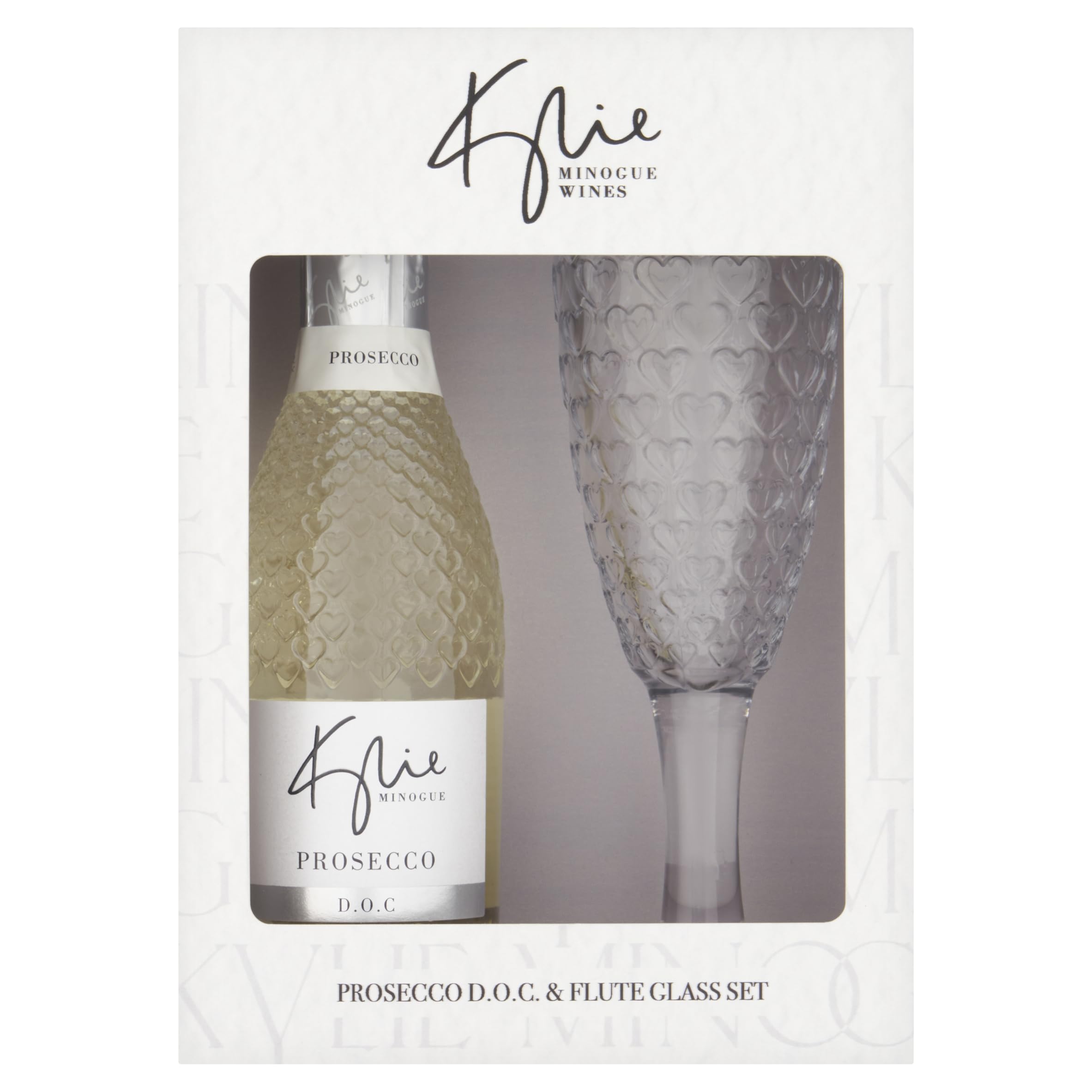 Kylie Minogue Signature Mini Prosecco D.O.C 20cl with Heart Flute Glass 1