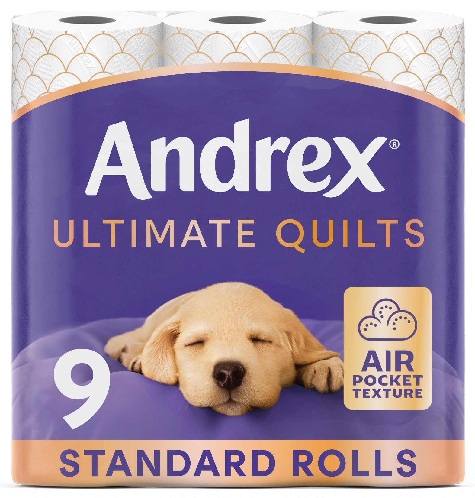 Andrex Ultimate Quilts Toilet Tissue - 9 Rolls | Air Pocket Texture | Unscented 1