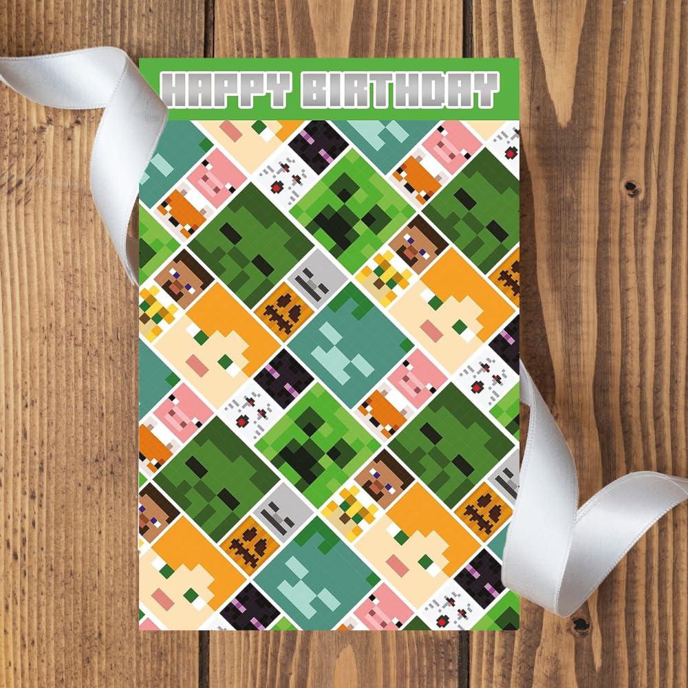 Danilo Promotions LTD Minecraft Birthday Card - Officially Licensed | FSC Certified Paper | 210 x 290 mm 2