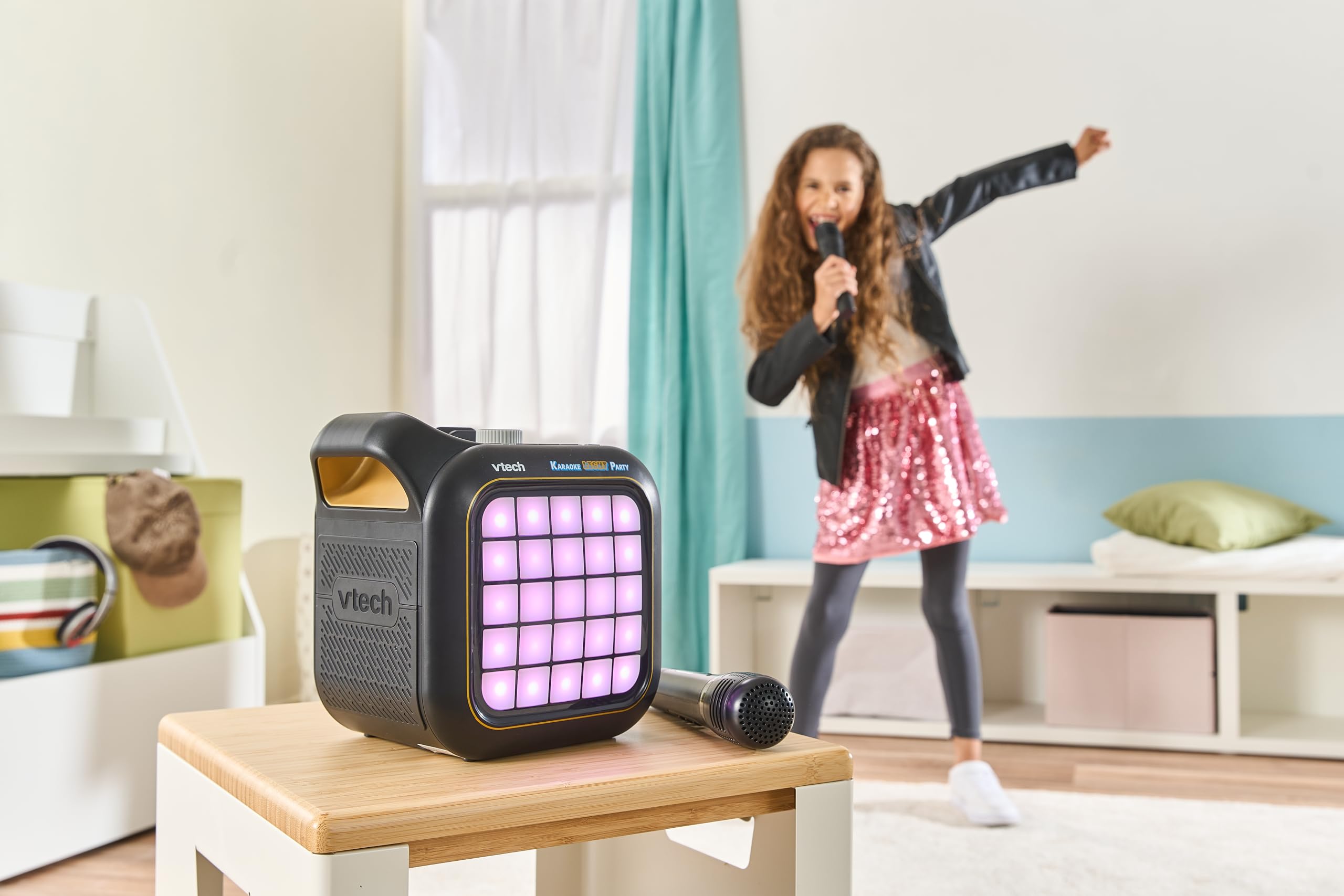 VTech Karaoke Light Party - Portable Bluetooth Karaoke Machine with 2 Wireless Microphones 3