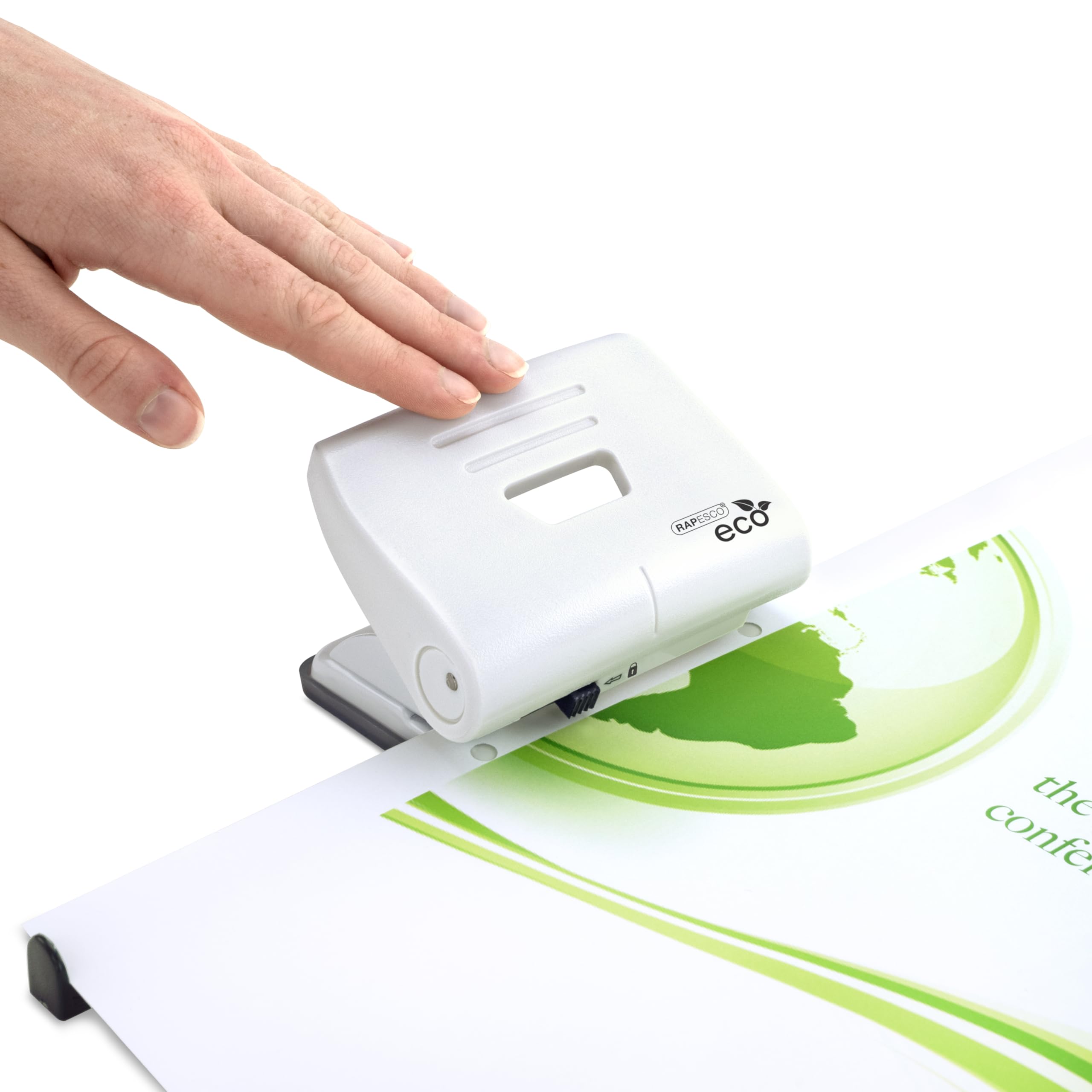 RAPESCO 1522 ECO 2-Hole Punch - 22 Sheet Capacity | 6mm Holes | Soft White 2