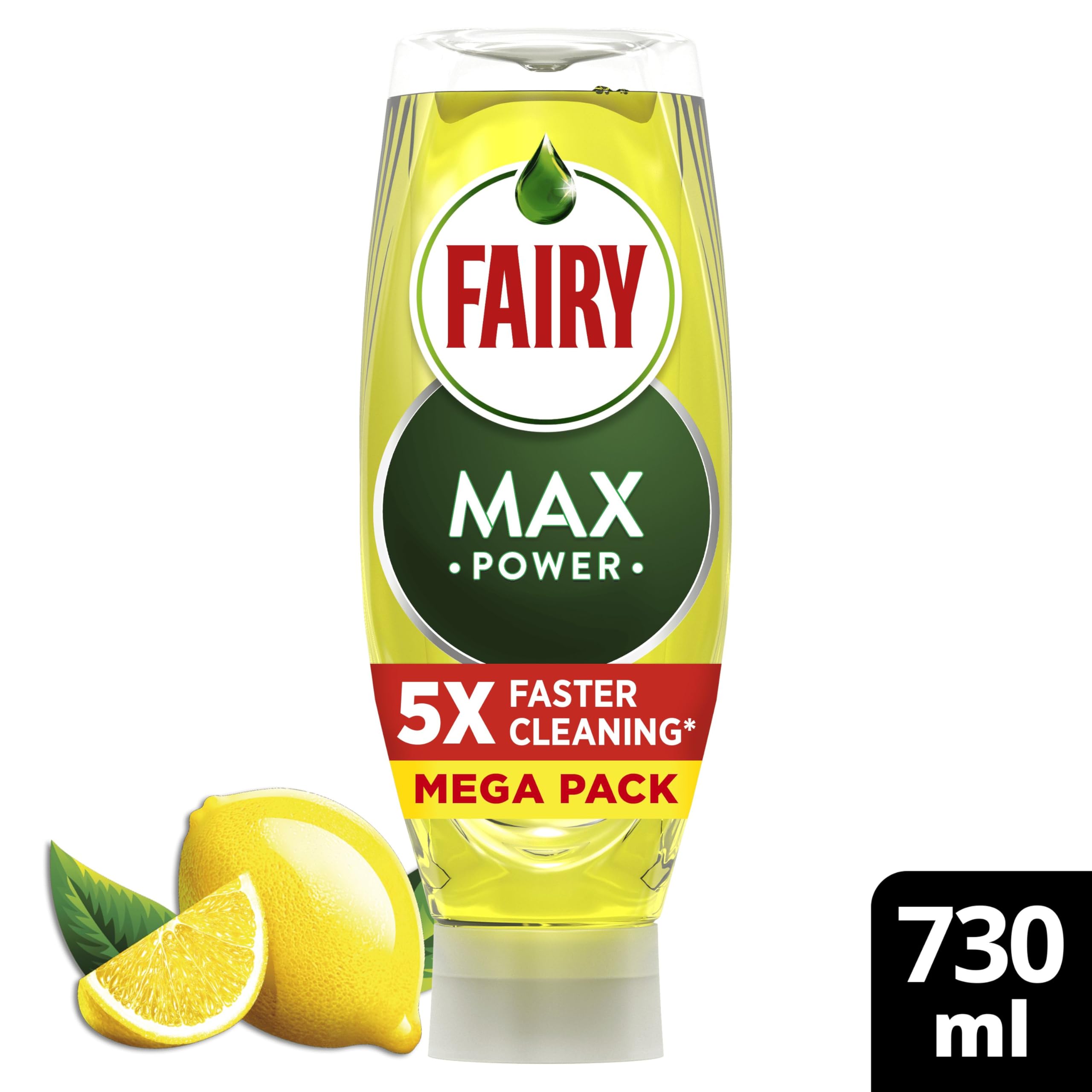 Fairy Max Power Washing Up Liquid Lemon 730ML - Easy and Effortless Cleaning 2
