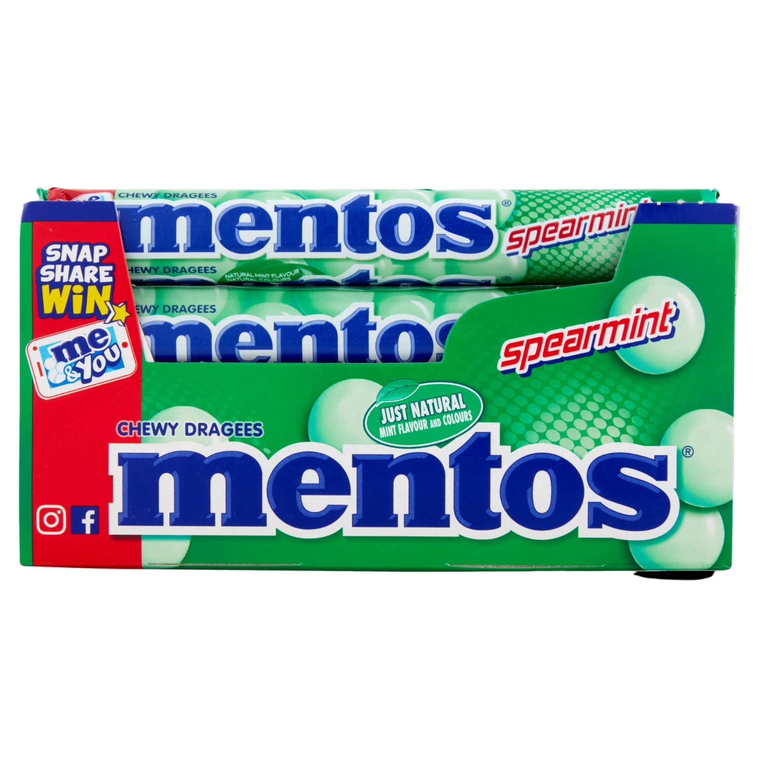 Mentos Spearmint Soft Mints – Erfrischende Kaubonbons mit natürlichen Farbstoffen, vegetarisch geeignet – 40 Rollen 4