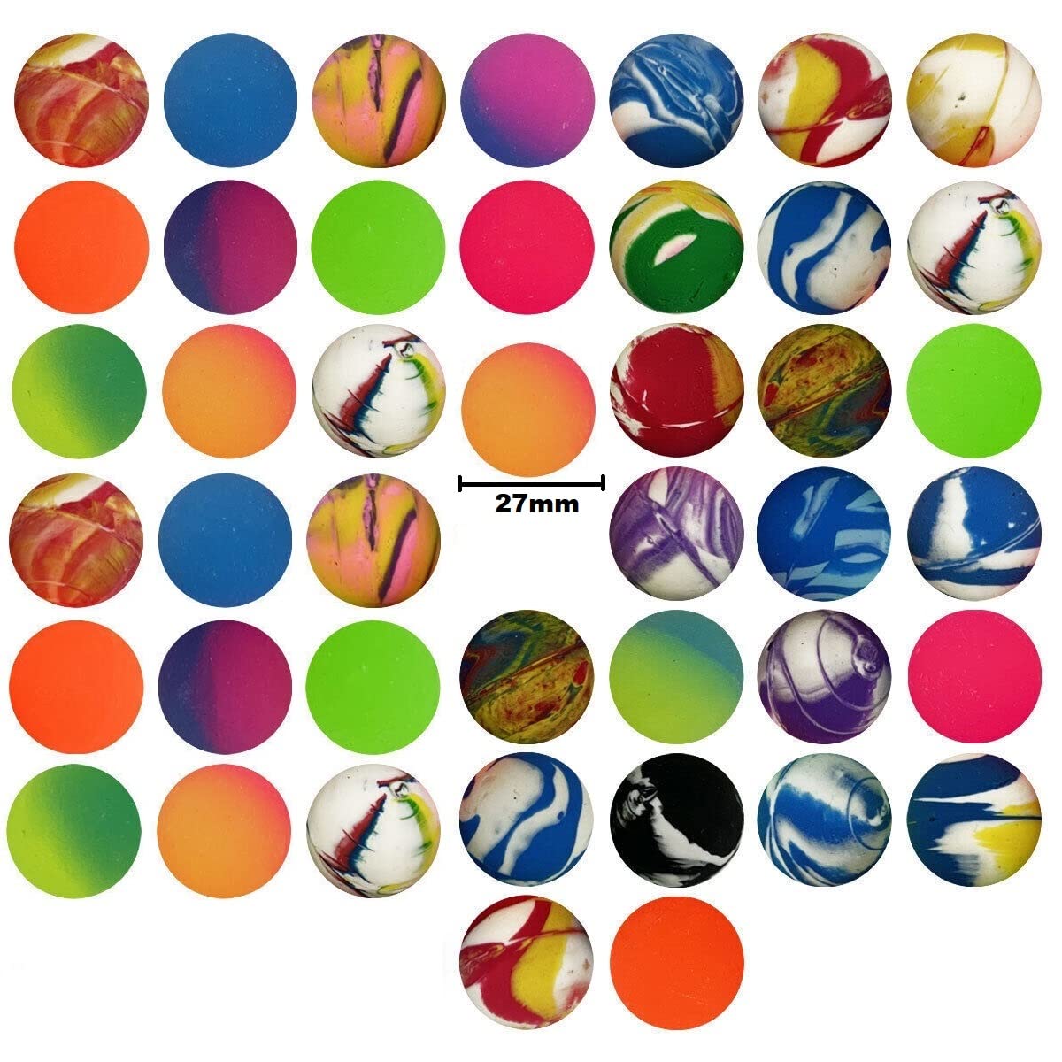 SHATCHI Bouncy Jet Balls - 10pk 27mm Rubber Bouncy Balls for Kids Party Favors 3
