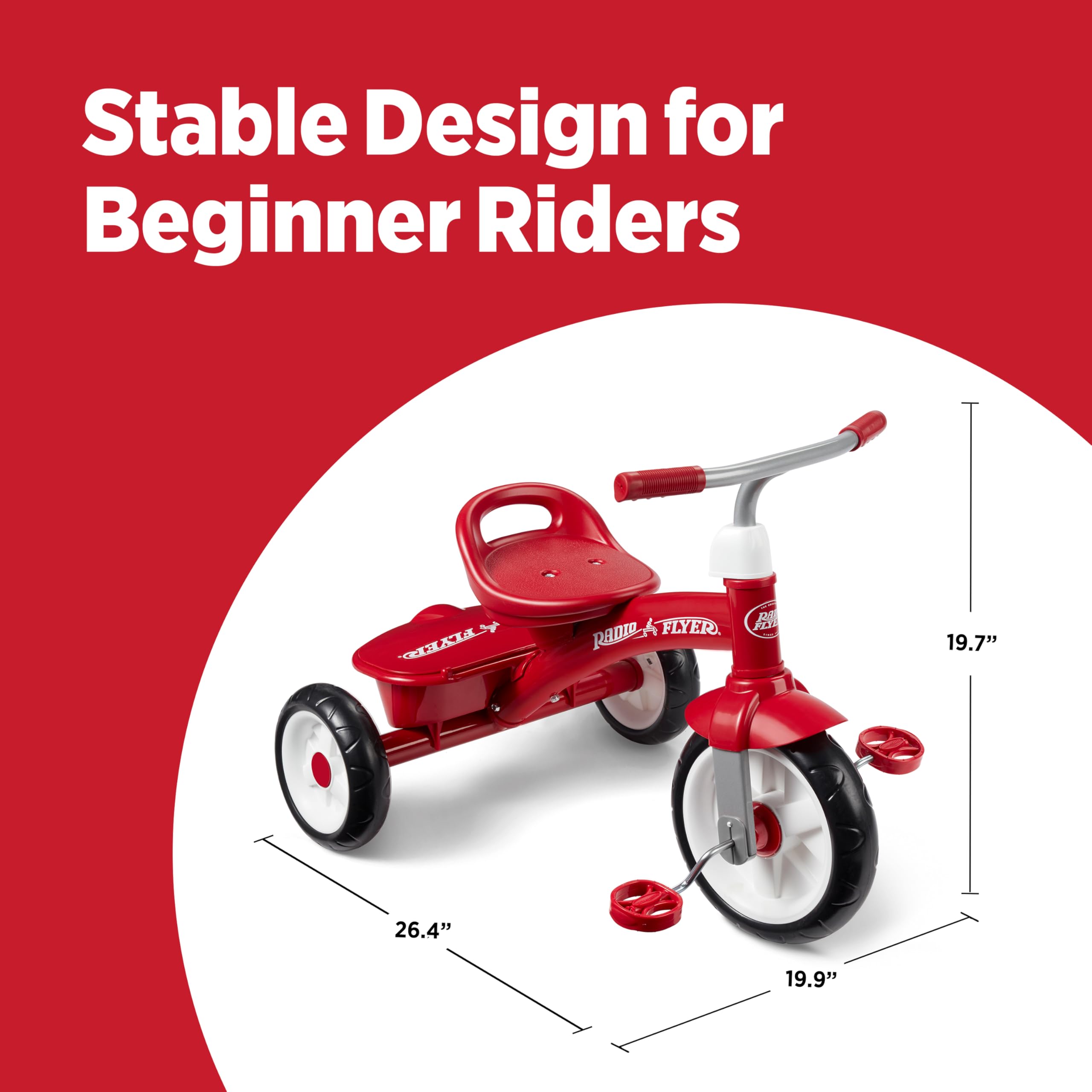 Radio Flyer Red Rider Trike - Adjustable Seat, Quiet Ride Tires | Ages 2.5-5 3