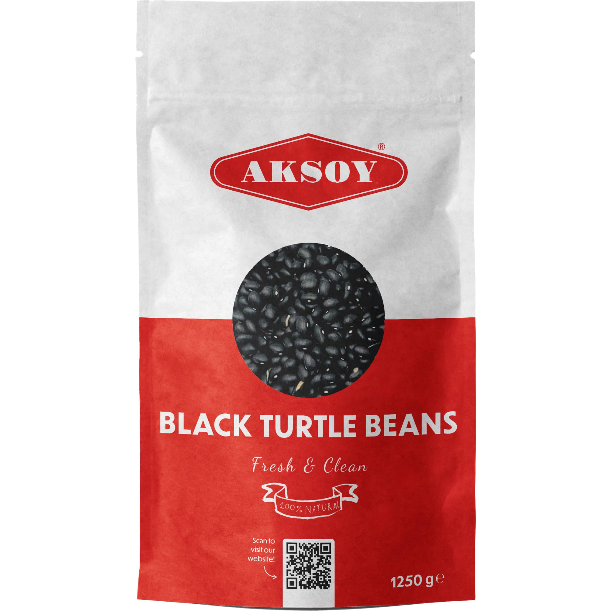 AKSOY Black Turtle Beans - Premium Quality Natural Dried Beans | 1250g 1