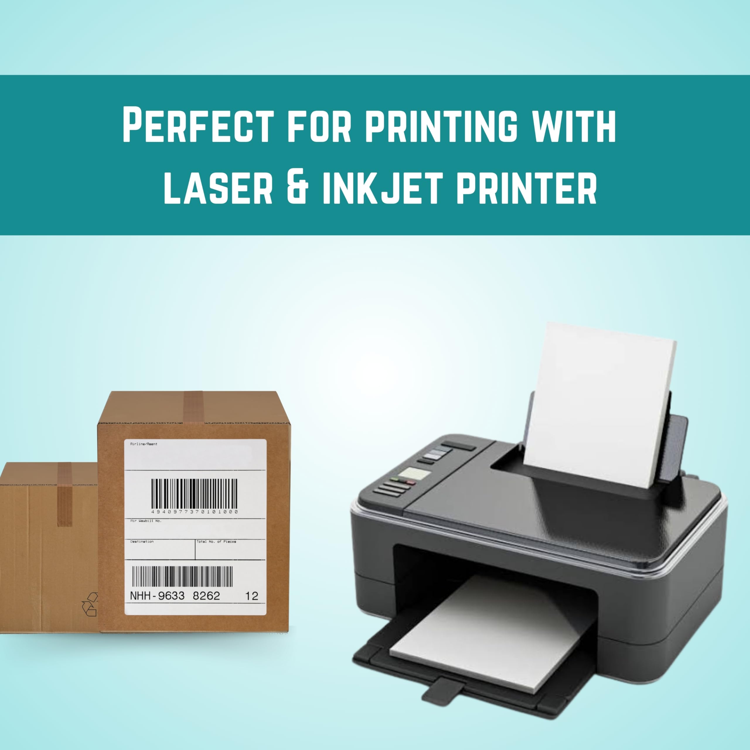 Double Dragon A4 White Matte Printer Labels - 50 Sheets Self-Adhesive Sticker Paper for Inkjet/Laser 2