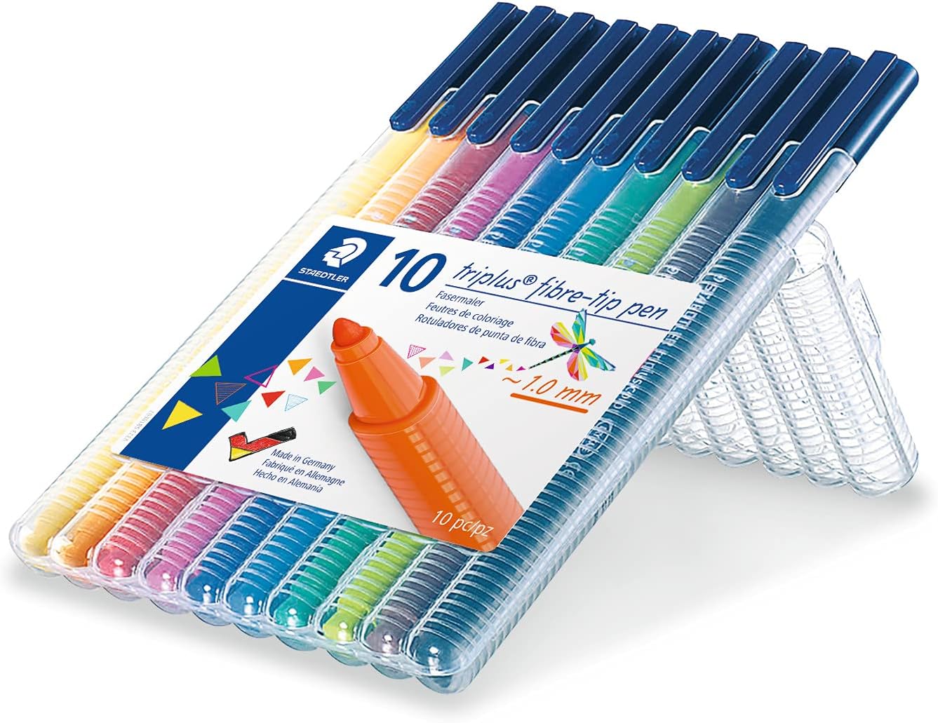 STAEDTLER 323 Triplus Colour Fibre-Tip Pens, 1.0 mm, Assorted Colours, Pack of 10 3