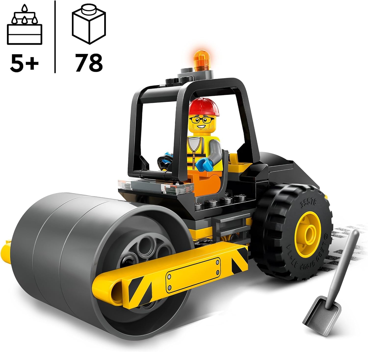 LEGO City Construction Steamroller - Building Set with Minifigure for Kids Aged 5+ 2