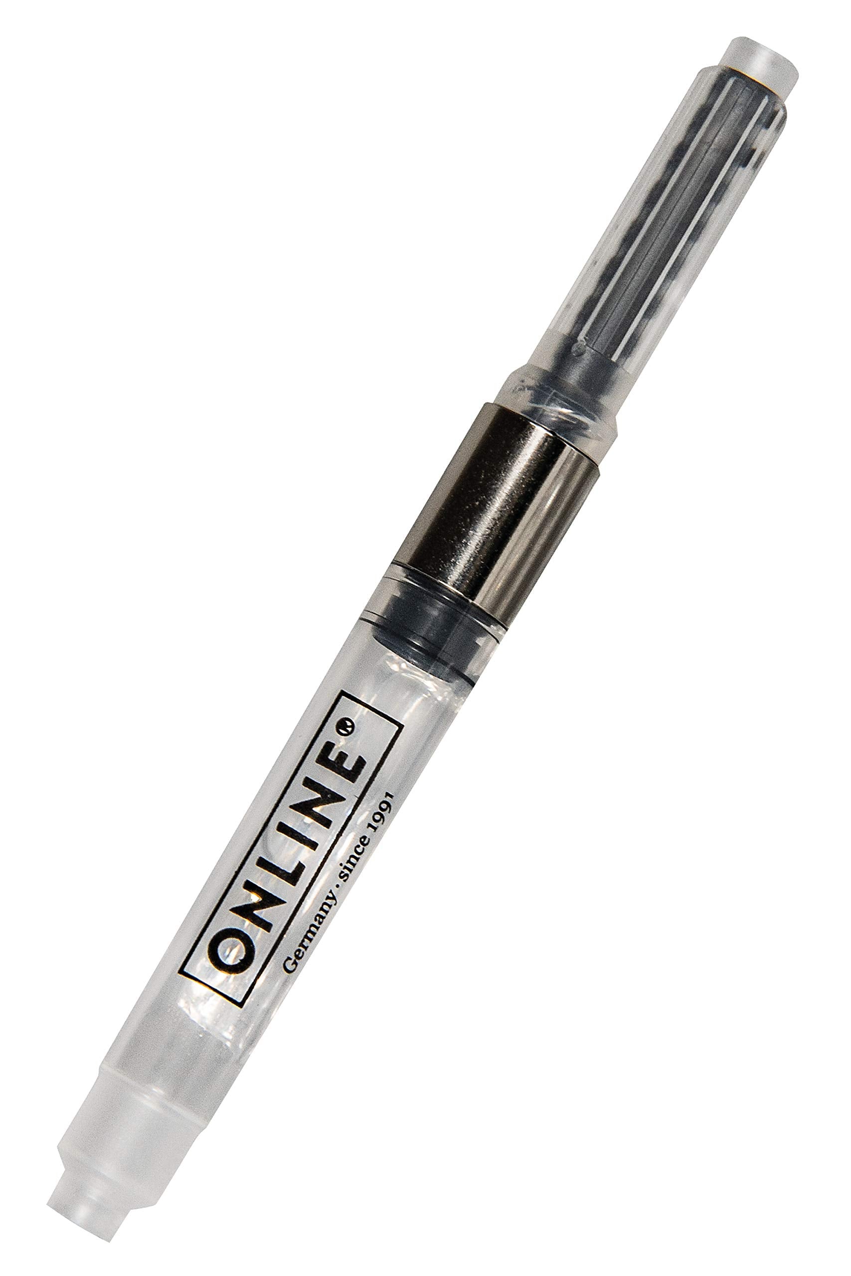 Online Standard Ink Converter for Fountain Pens - Crystal Clear Plastic, Universal Size | 70x8x8mm 1