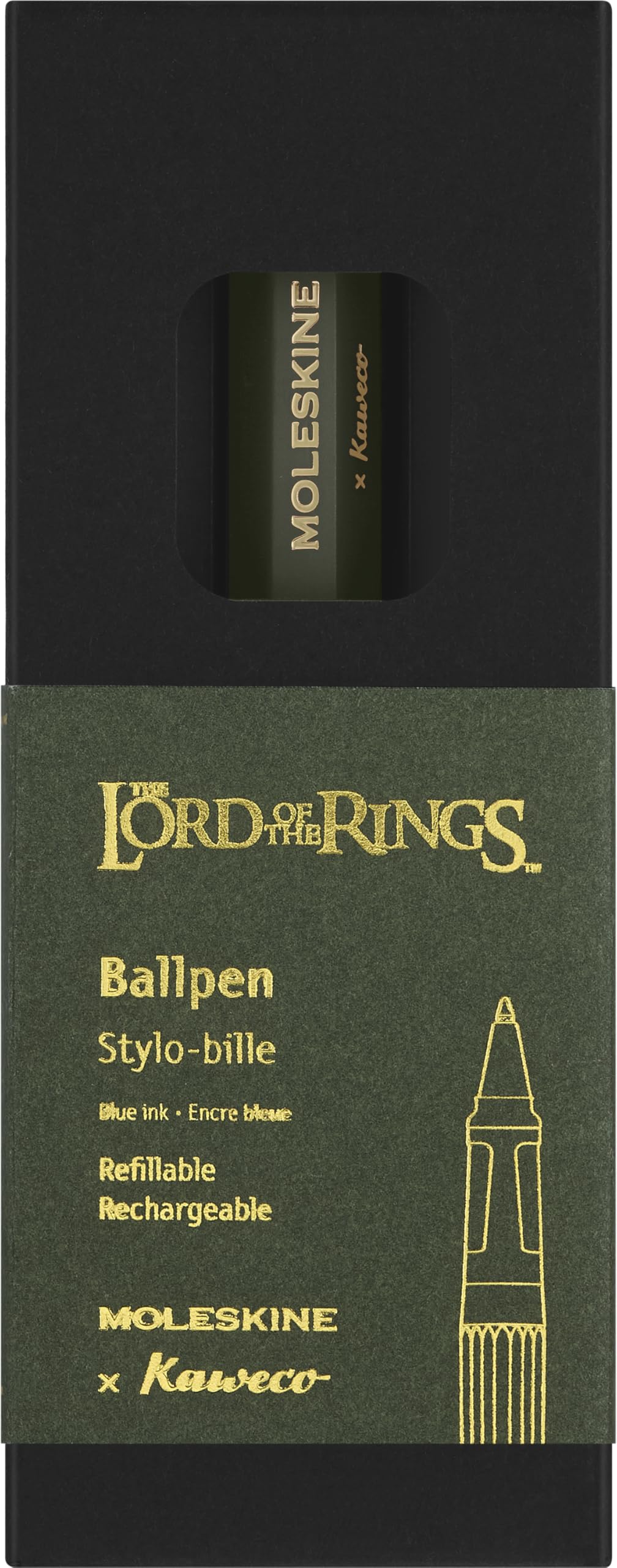 Moleskine x Kaweco The Lord of the Rings Pen - Ballpoint, Blue Ink, 1.0mm Refill | ABS Plastic 4