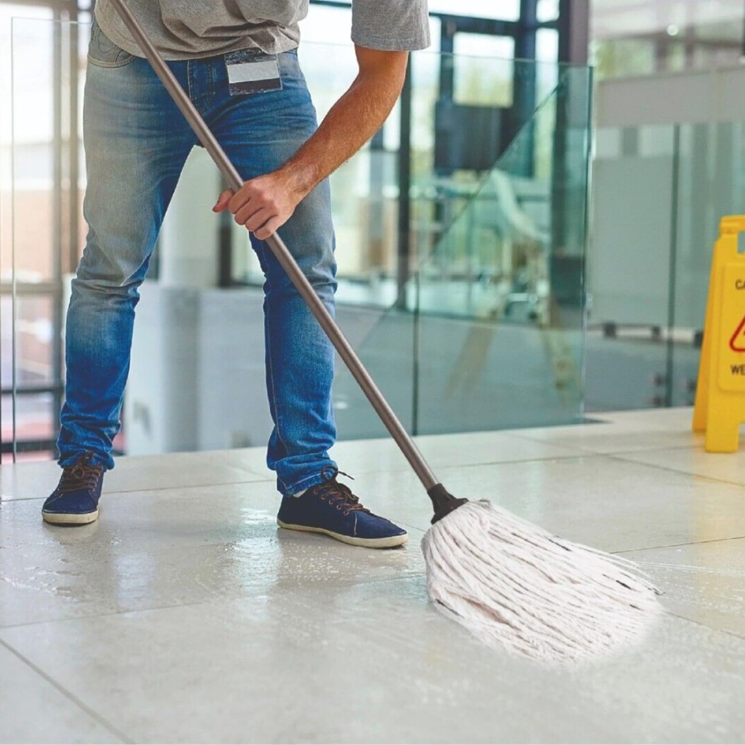 Requisite Needs – 120 cm langer Baumwoll-Bodenwischer mit abnehmbarem, verstellbarem Griff 6