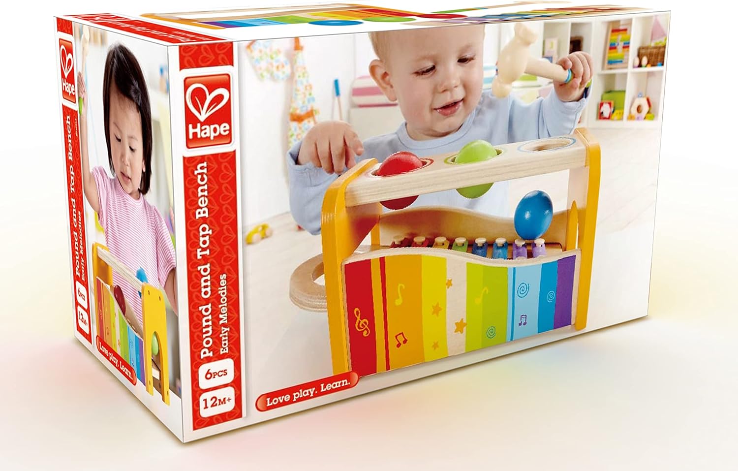 Hape Pound & Tap Bench with Slide-Out Xylophone - Musical Learning Toy for Toddlers 12M+ 3