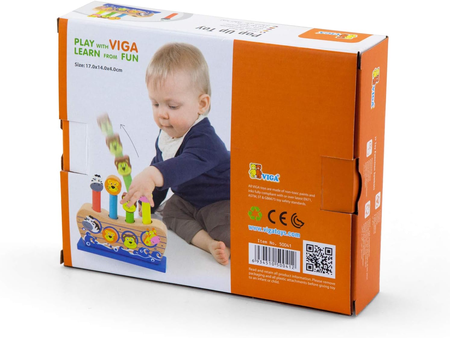 Viga Toys 500412 Pop Up Noah's Ark - Educational Wooden Toy for Toddlers 2+ 5