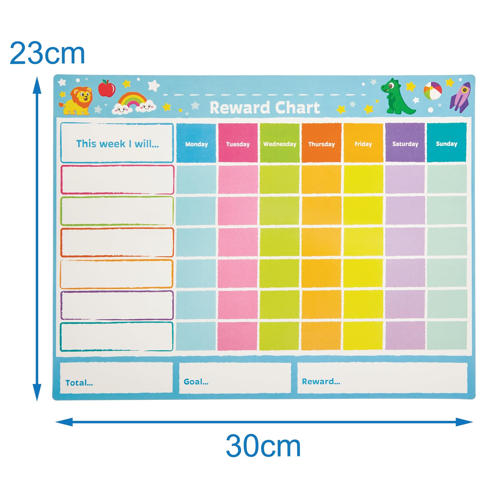 Baker Ross Magnetic Weekly Rewards Charts - Pack of 5 | Wipeable Surface | 30cm x 23cm 4