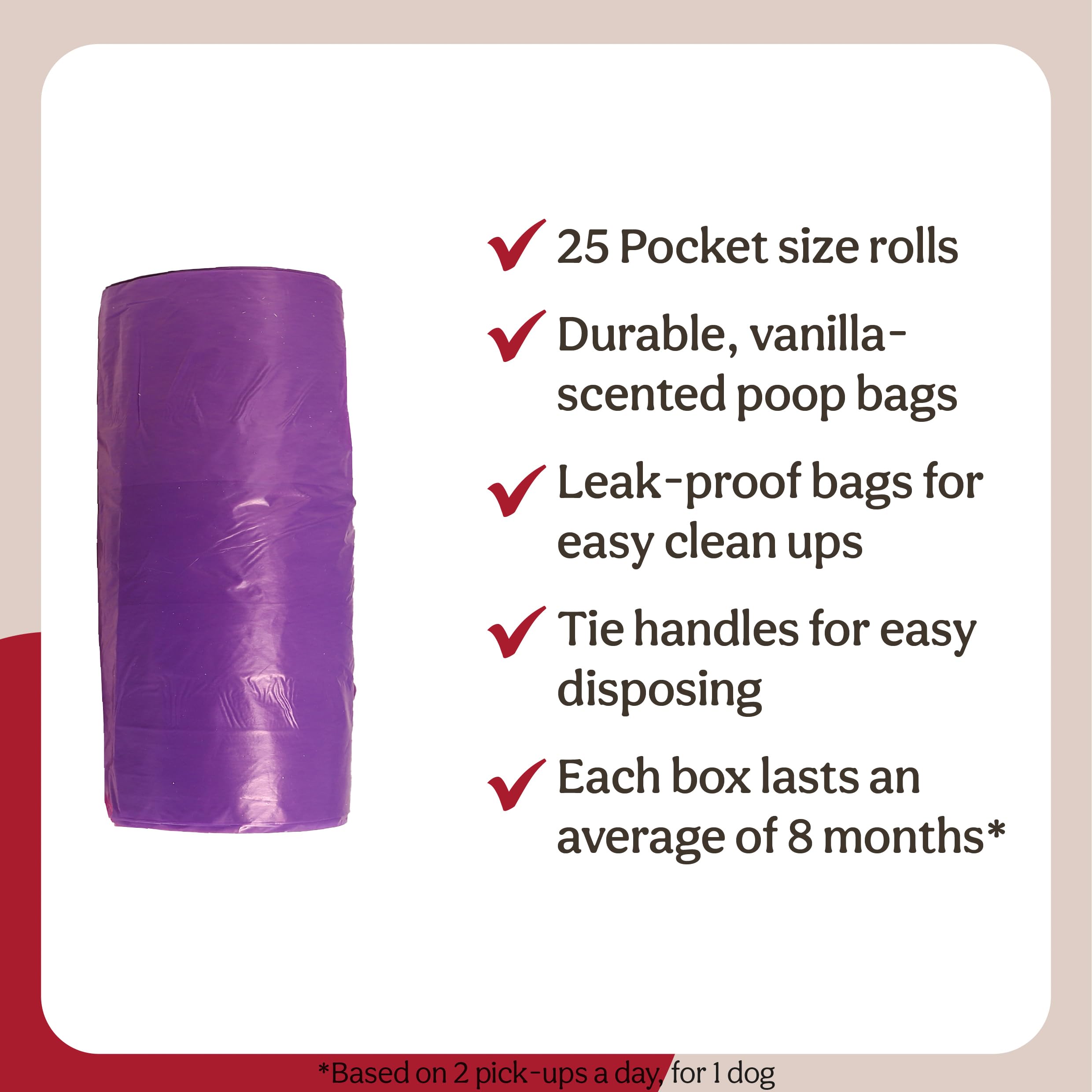 Rosewood Dog Poo Bags with Handles - 500 Bags | Vanilla Scented | Made with Recycled Plastic 4