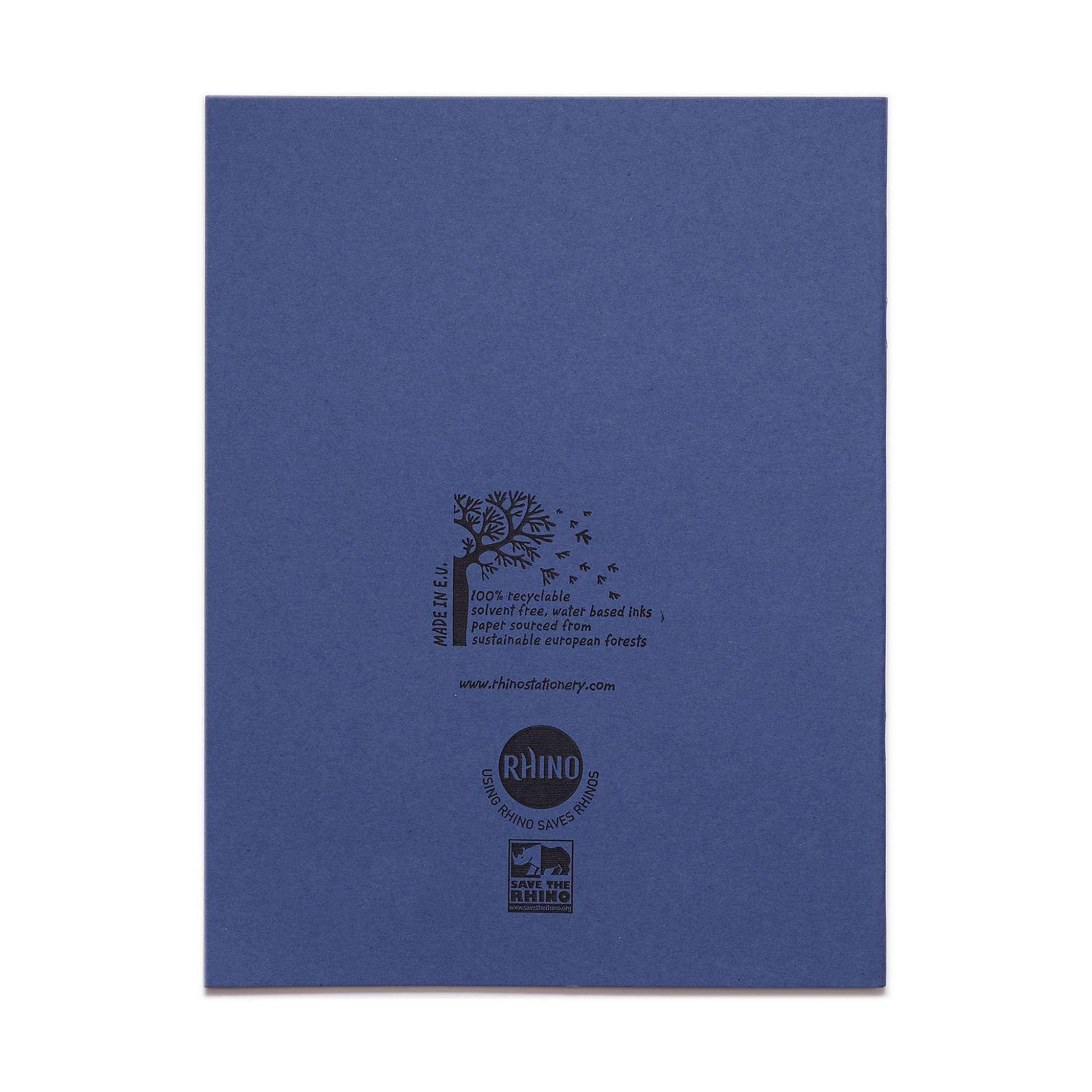 Rhino A5+ Exercise Books - 10 Pack | 80-Page, 8mm Lined with Margin | Dark Blue 5