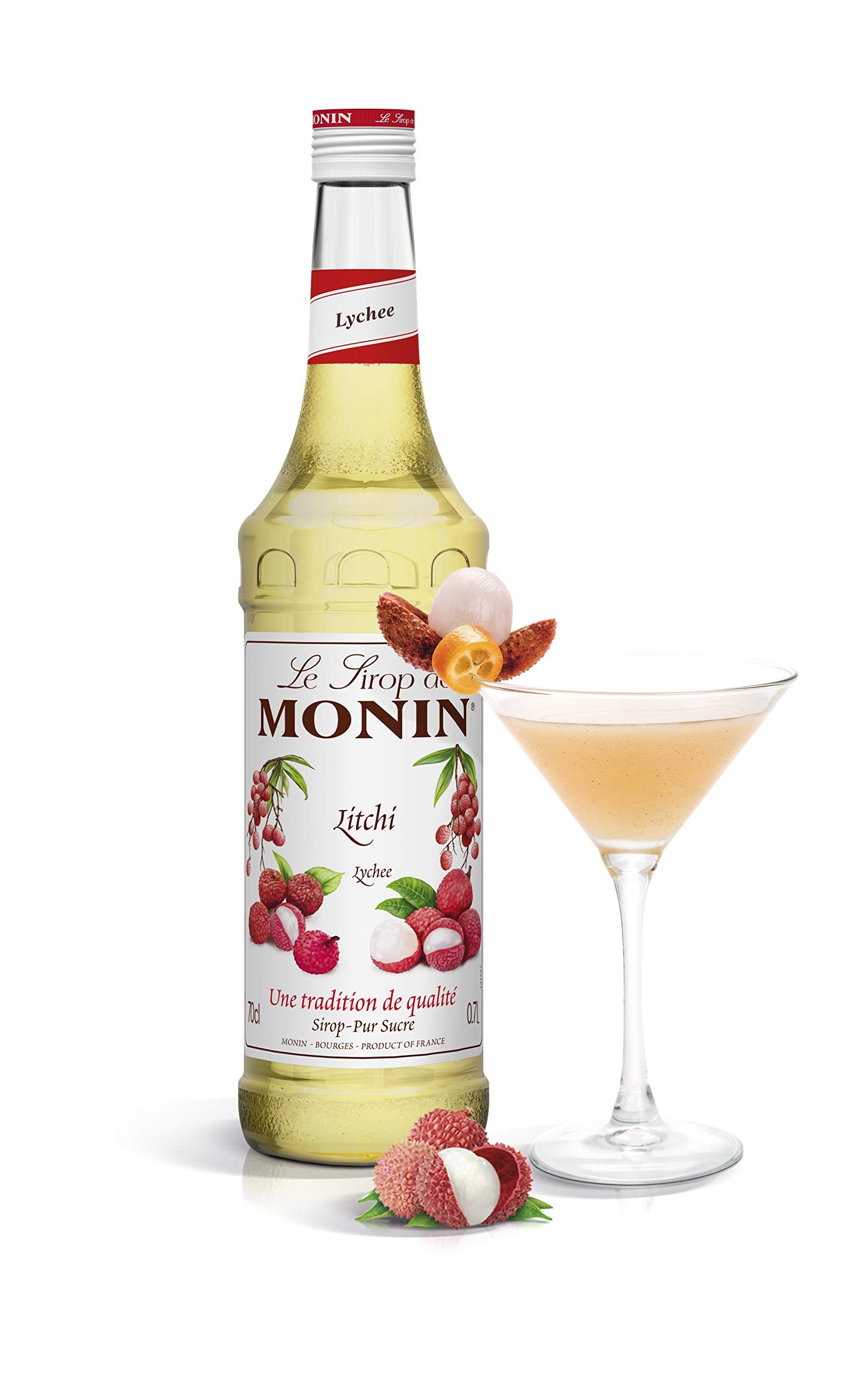Monin Premium Lychee Syrup - 700ml | Vegan, Natural Flavouring | Cocktails & Mocktails 2