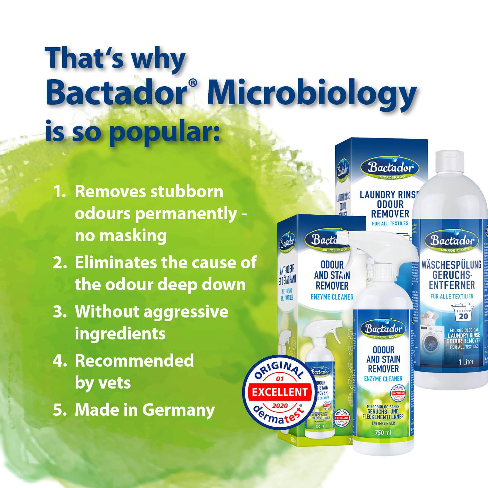 Bactador Enzyme Cleaner Concentrate 1L - Pet Stain & Odour Remover | Microbiological Neutraliser | Makes up to 50 Litres 6