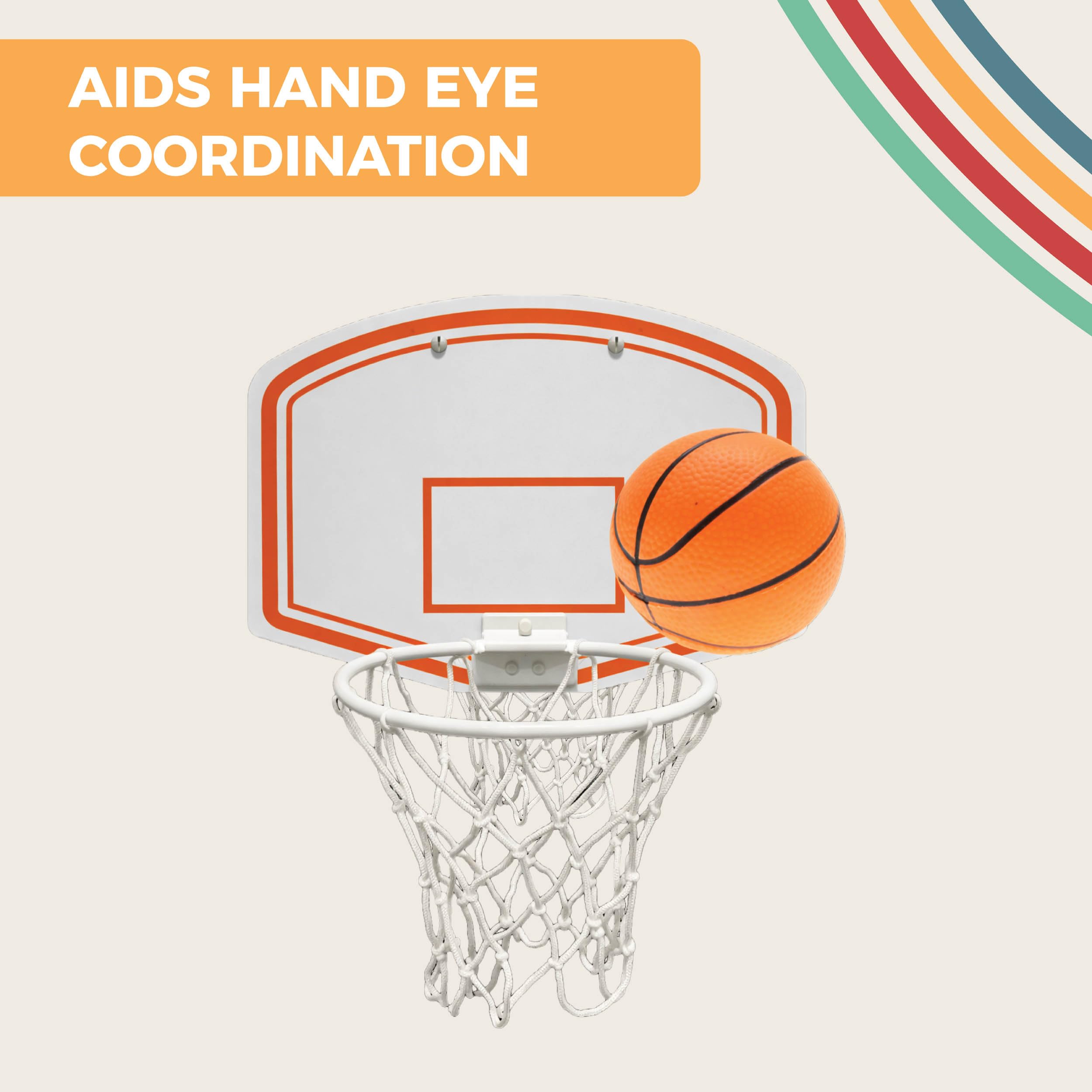 Mookie Activo Kids Indoor Basketball Hoop Set with Ball | Easy Setup | Develops Coordination 4