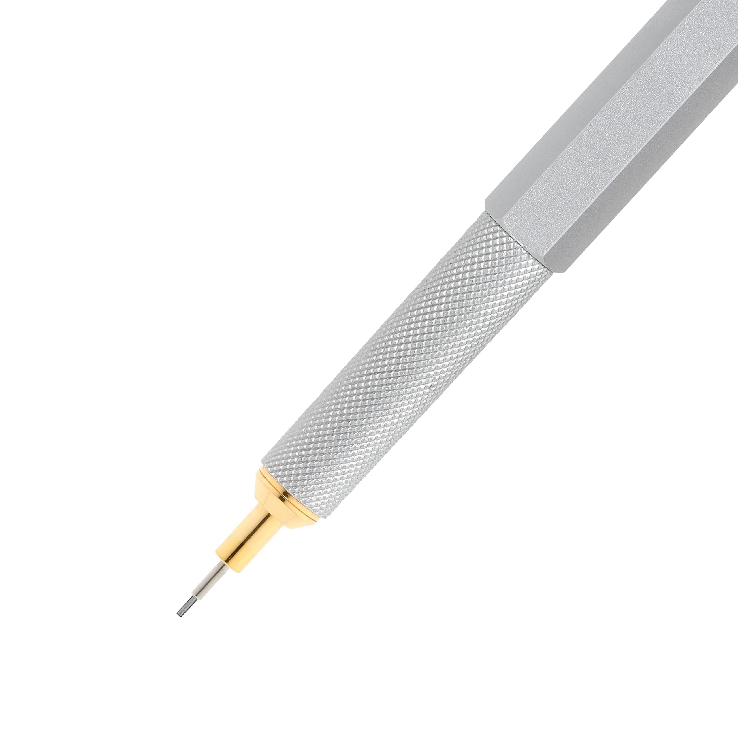 rOtring 800 Mechanical Pencil - 0.5 mm Line Size | Full Metal Body | Silver 2