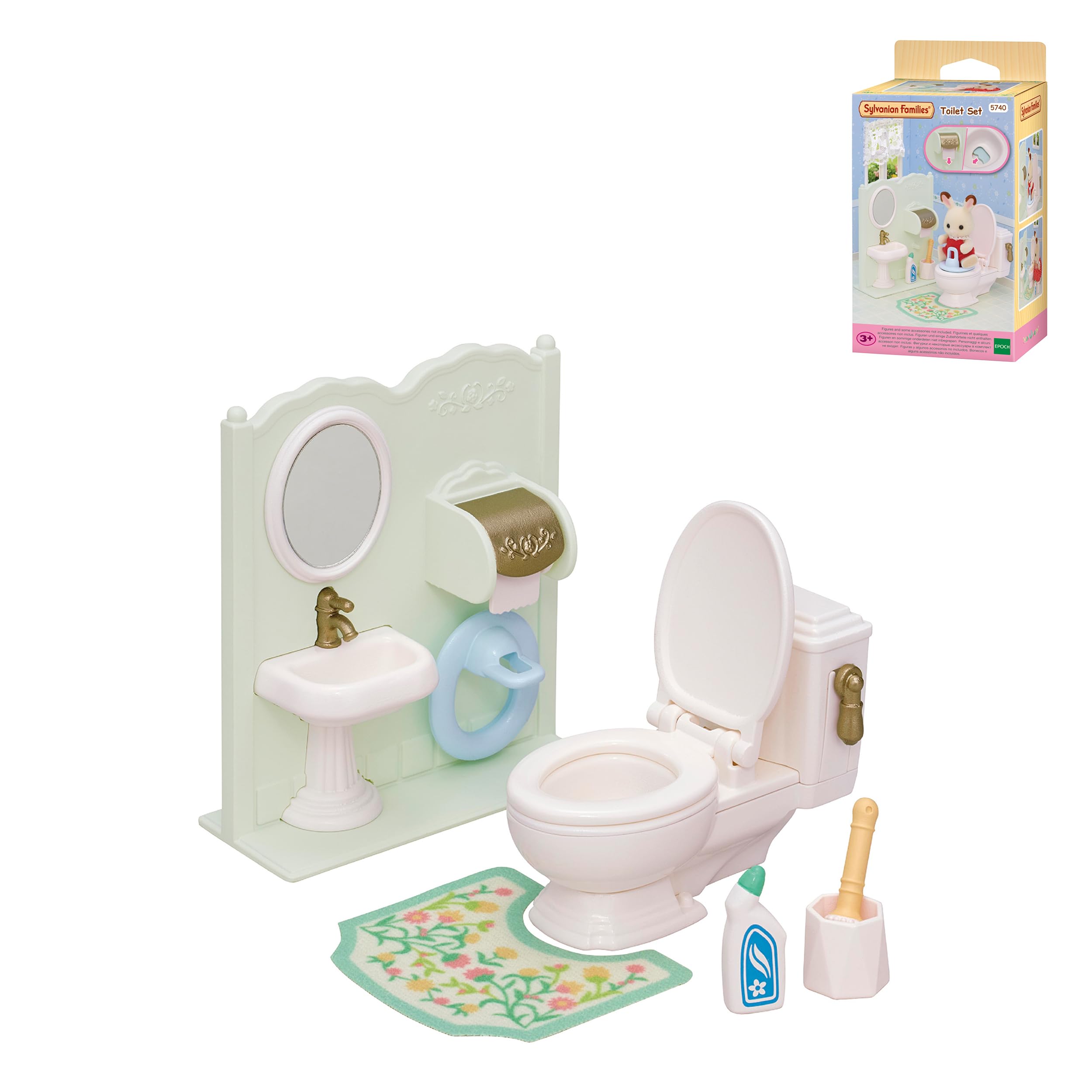 Sylvanian Families Toilet Set Dollhouse Playset Model 5740 for Ages 3+ 2