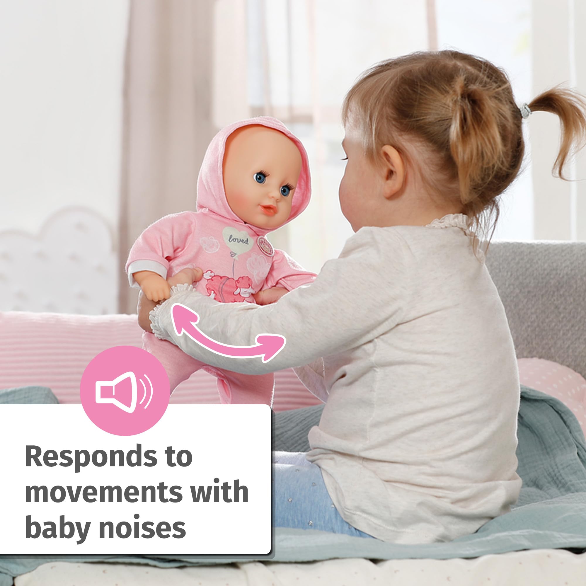 Baby Annabell Hannah Let's Play - Interactive Baby Doll with 5 Functions for Toddlers 2