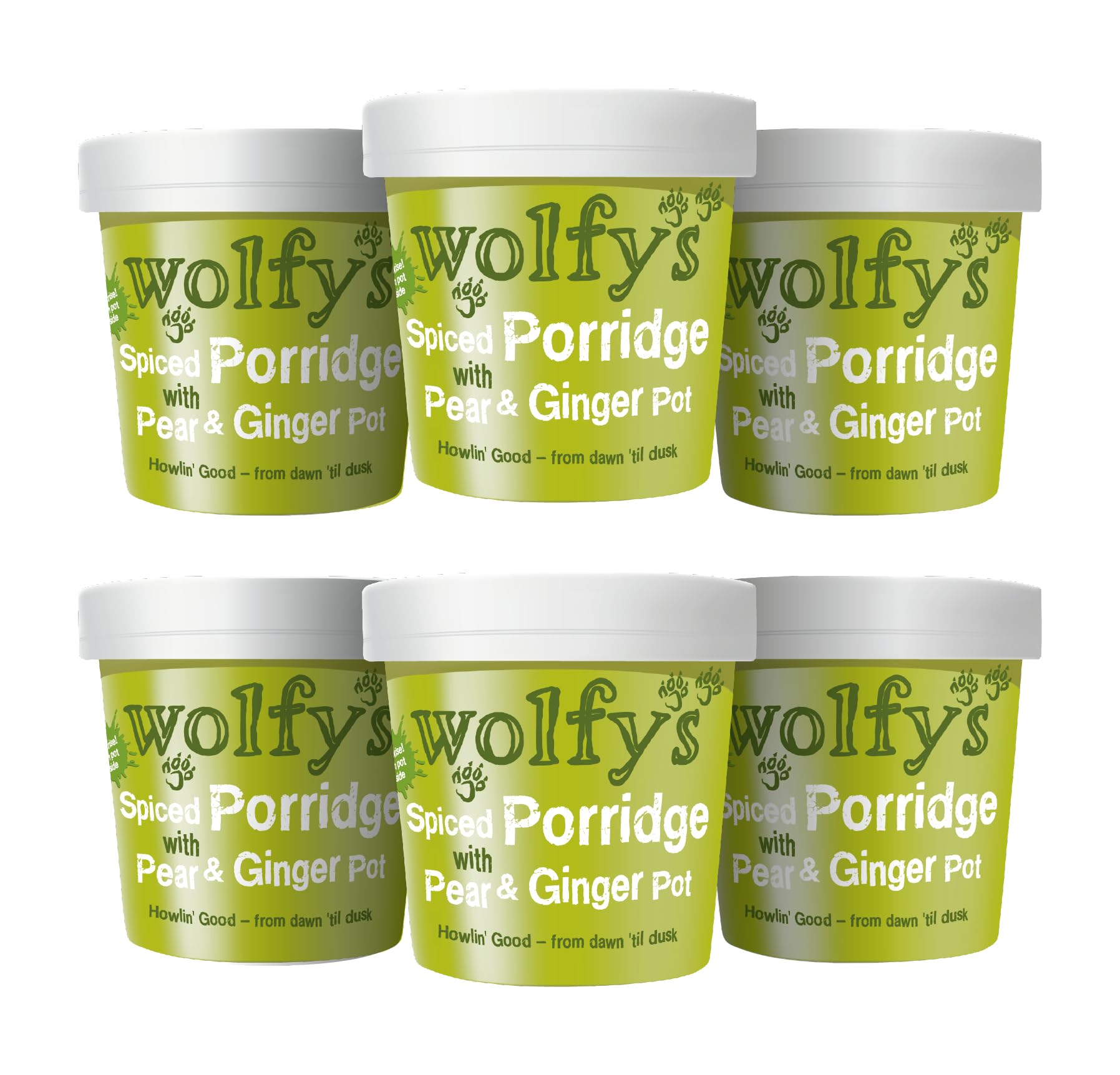 Wolfy's Spiced Porridge with Pear and Ginger Jam - Cereal & Porridge (92 g, Pack of 6) 1