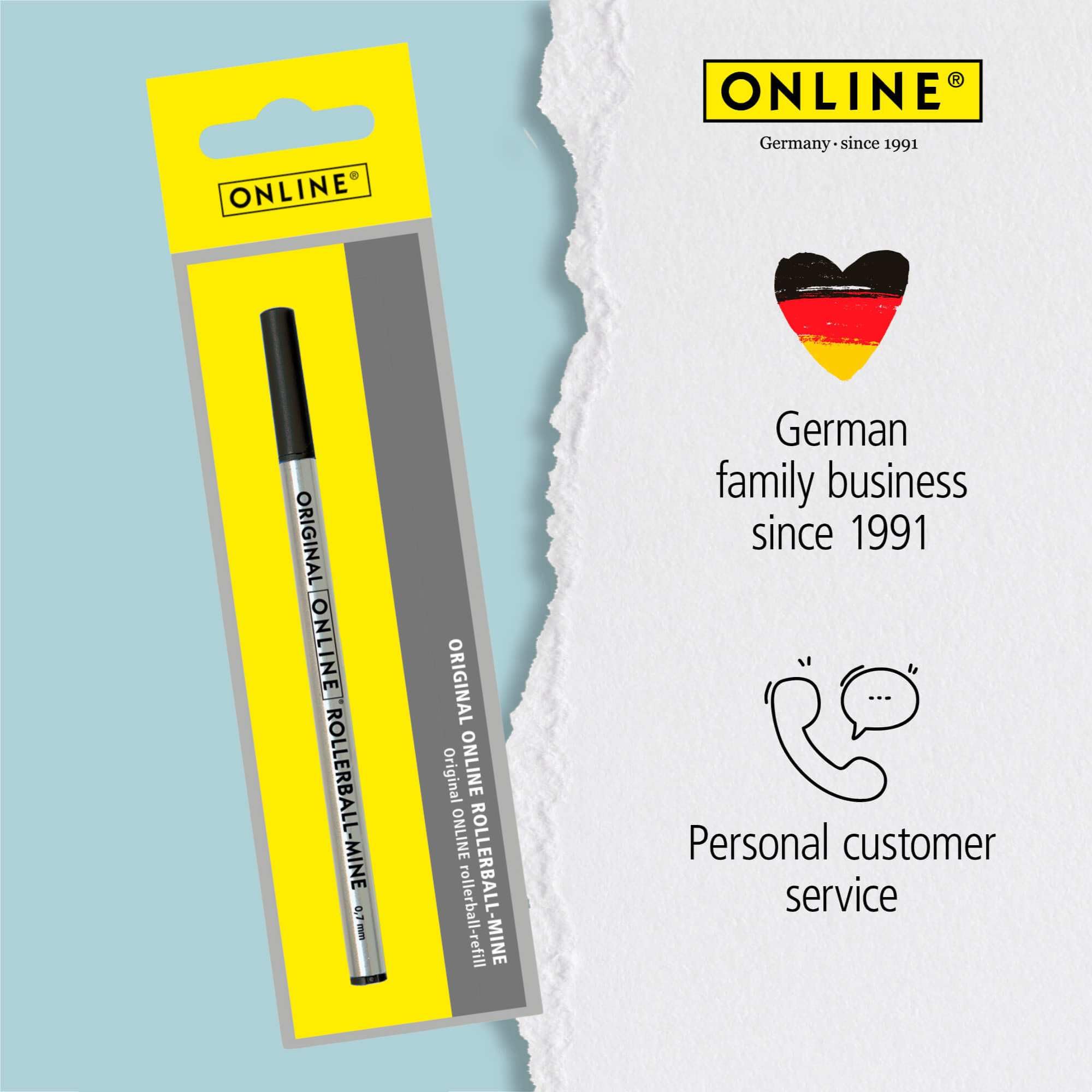 Online Rollerball Pen Refill - Black Ink, 0.7mm Line Width, ISO 14145-2 Certified 9