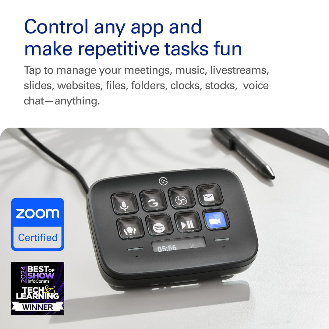 Elgato Stream Deck Neo (Black) – 8 Customisable Keys, 2 Touch Points, Speed