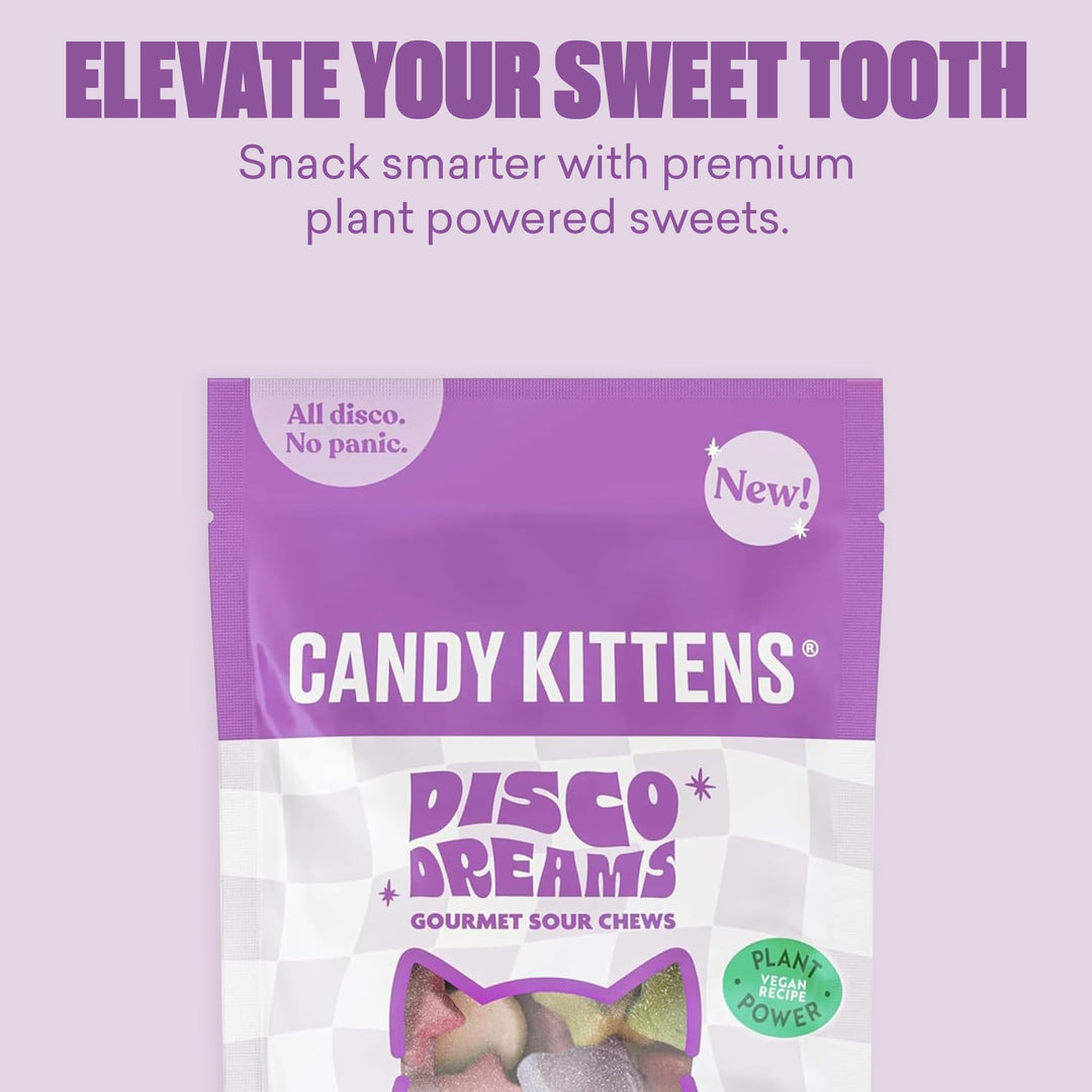 Candy Kittens Disco Dreams Vegan Sweets – 140g Fizzy Treats with Real Fruit Juice, Plant-Based Pick and Mix Snack