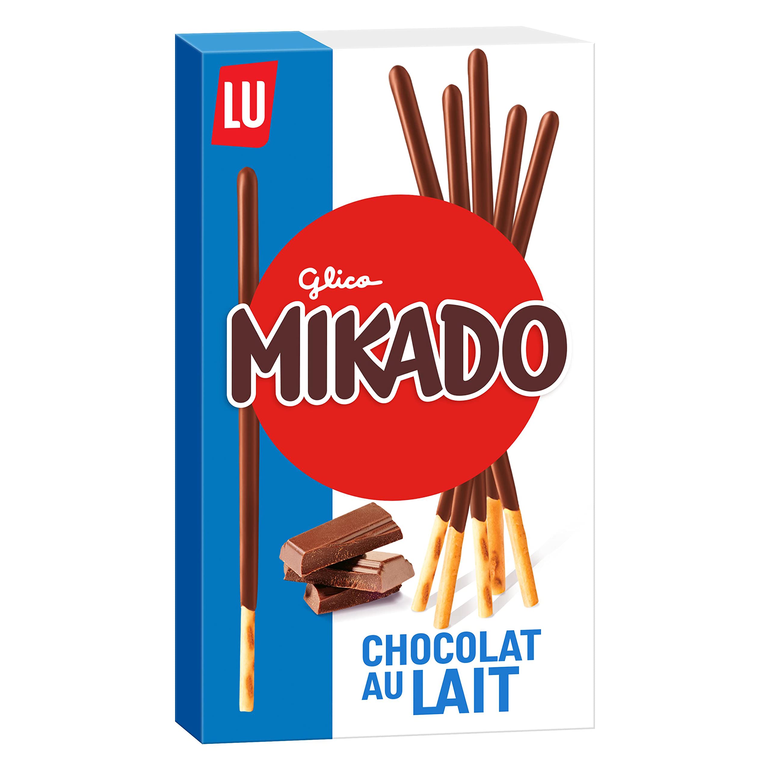 Mikado - LU Mikado Milk Chocolate Sticks, Classic French Biscuit Snacks Coated in Smooth Milk Chocolate