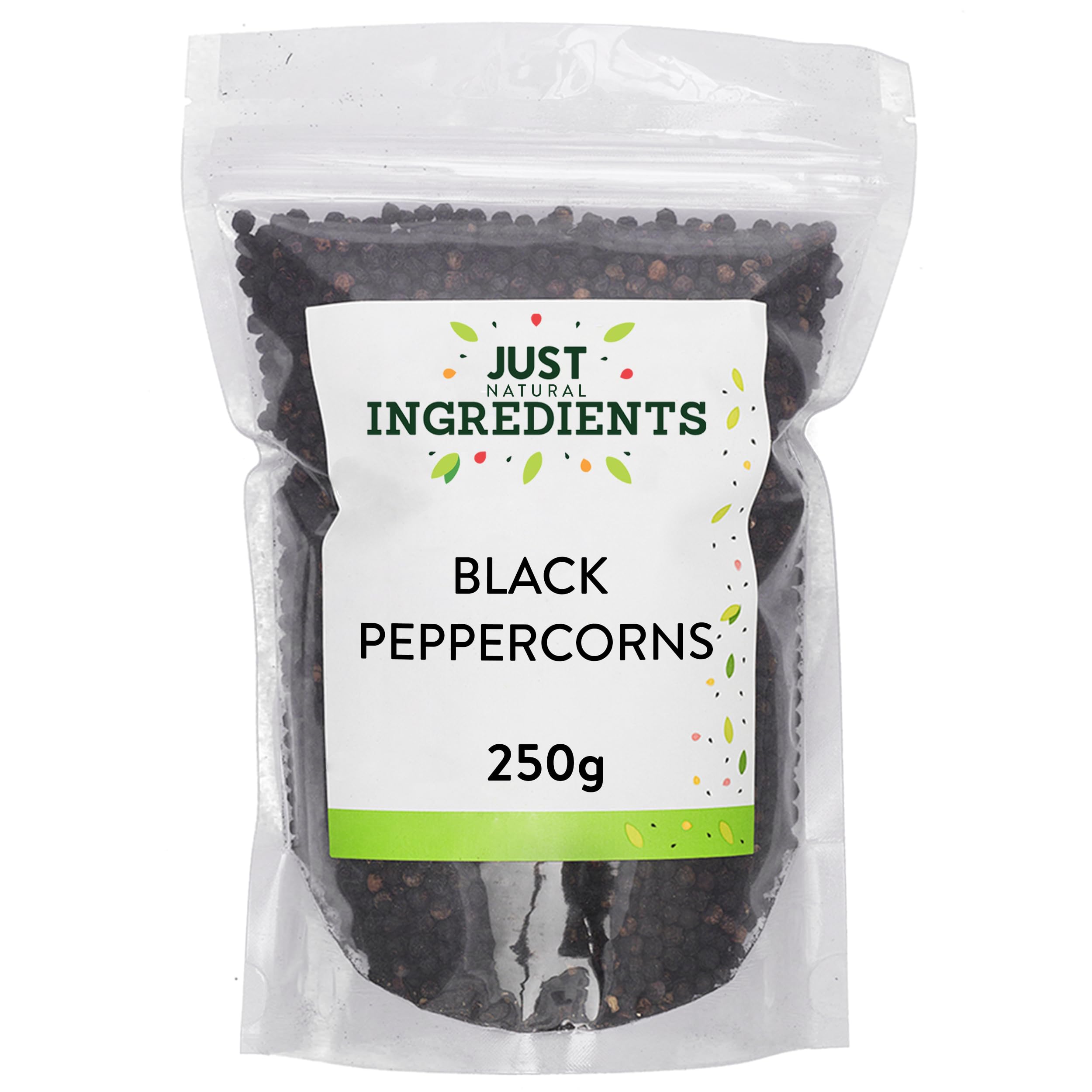 JustIngredients Organic Whole Black Peppercorns - Bold Aromatic Flavour | 250g
