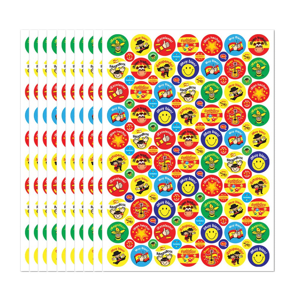 SuperStickers Spanish Praise Stickers - Bumper Pack of 1240 Stickers | Mixed Sizes & Themes 3