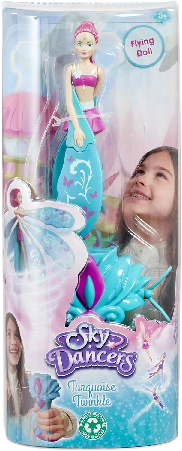 Sky Dancers: Turquoise Twinkle - Pull-String Flying Doll for Kids 5+ 1