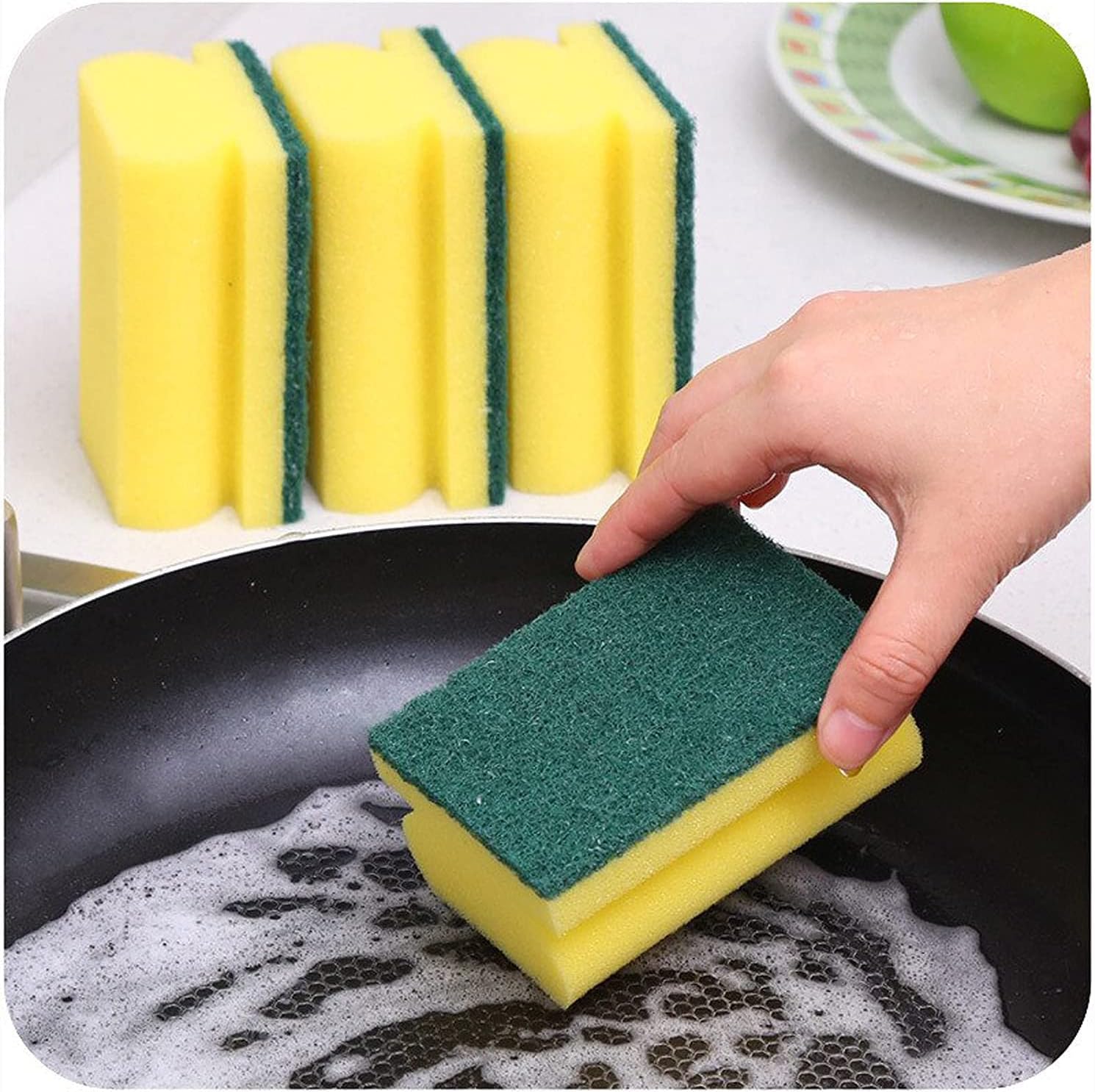 STERLING PRODUCTS Heavy Duty Scrub Sponge - Dual Sided Dish Washing & Cleaning Sponge (16 Pack) 1
