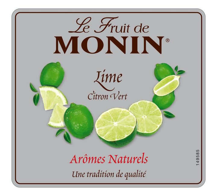 MONIN Lime Fruit Mix Puree 1 Litre - Vegan, Allergen-Free Cocktail & Mocktail Syrup with Natural Flavourings